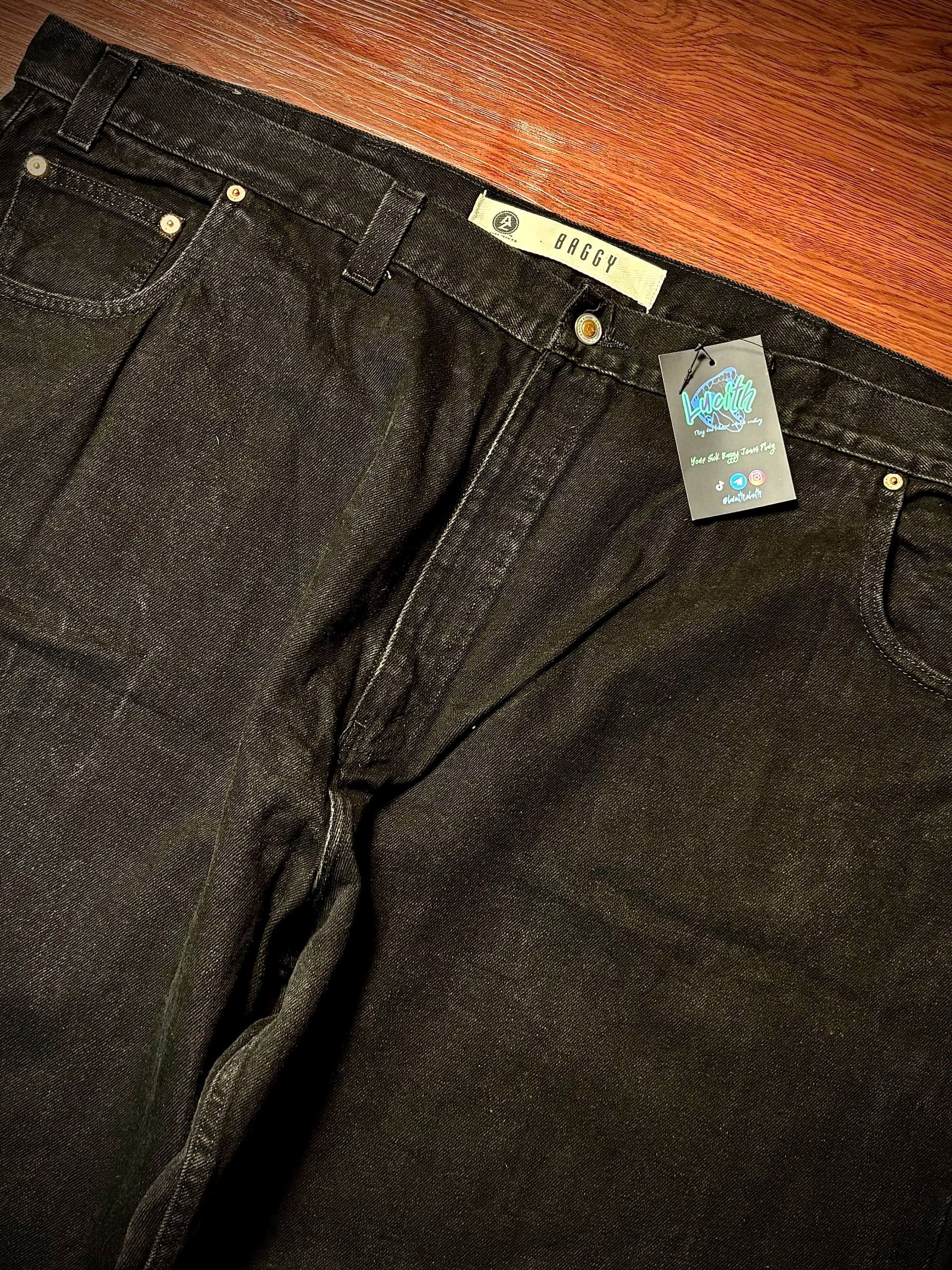 JNCO Vintage Arizona Black Baggy Jeans Crack Wash Denim Size US 44 / EU 60 - 6 Thumbnail
