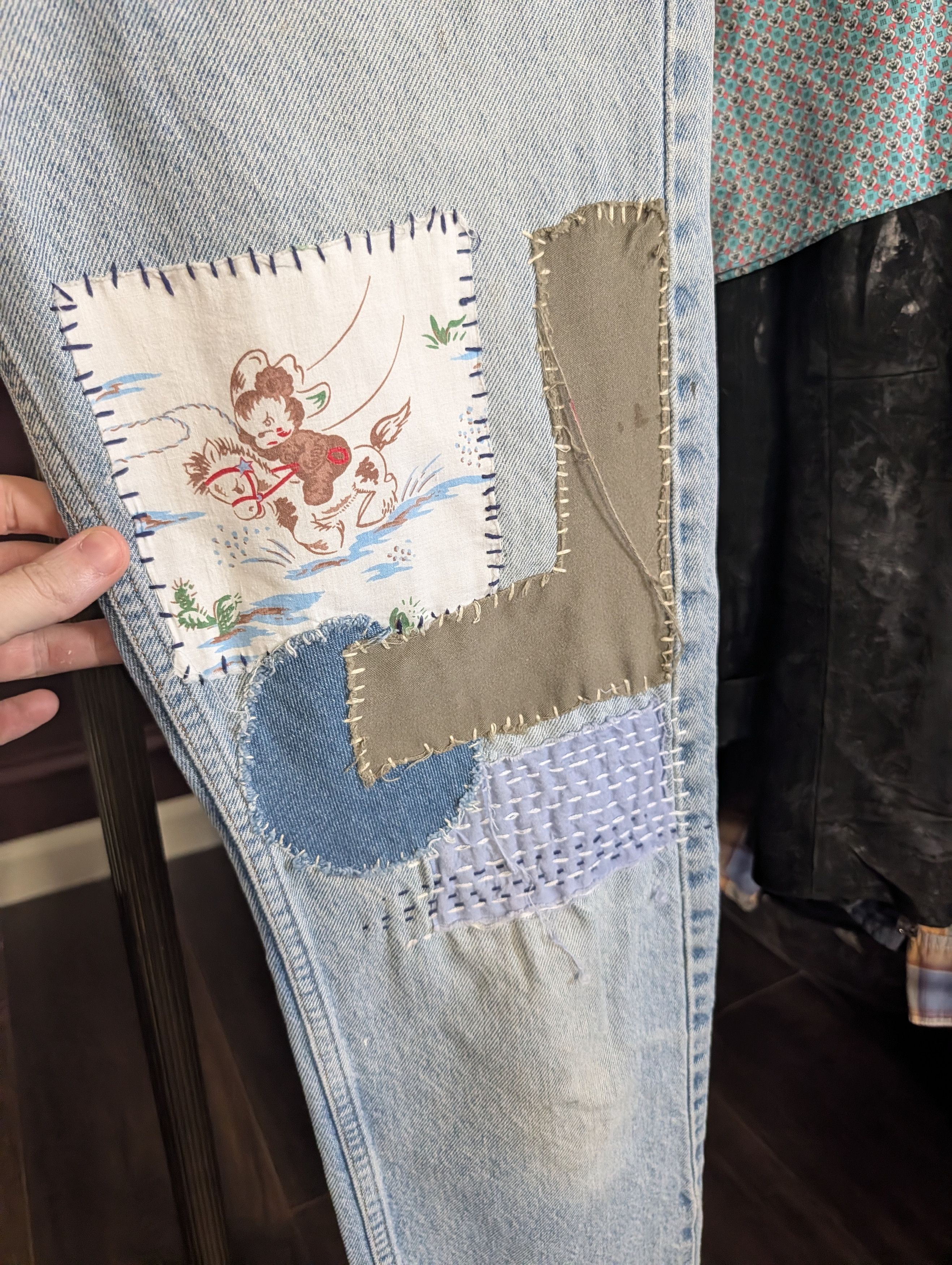basketcase gallery x Levi's custom patched printed 505 orange tab jeans Size US 30 / EU 46 - 6 Thumbnail