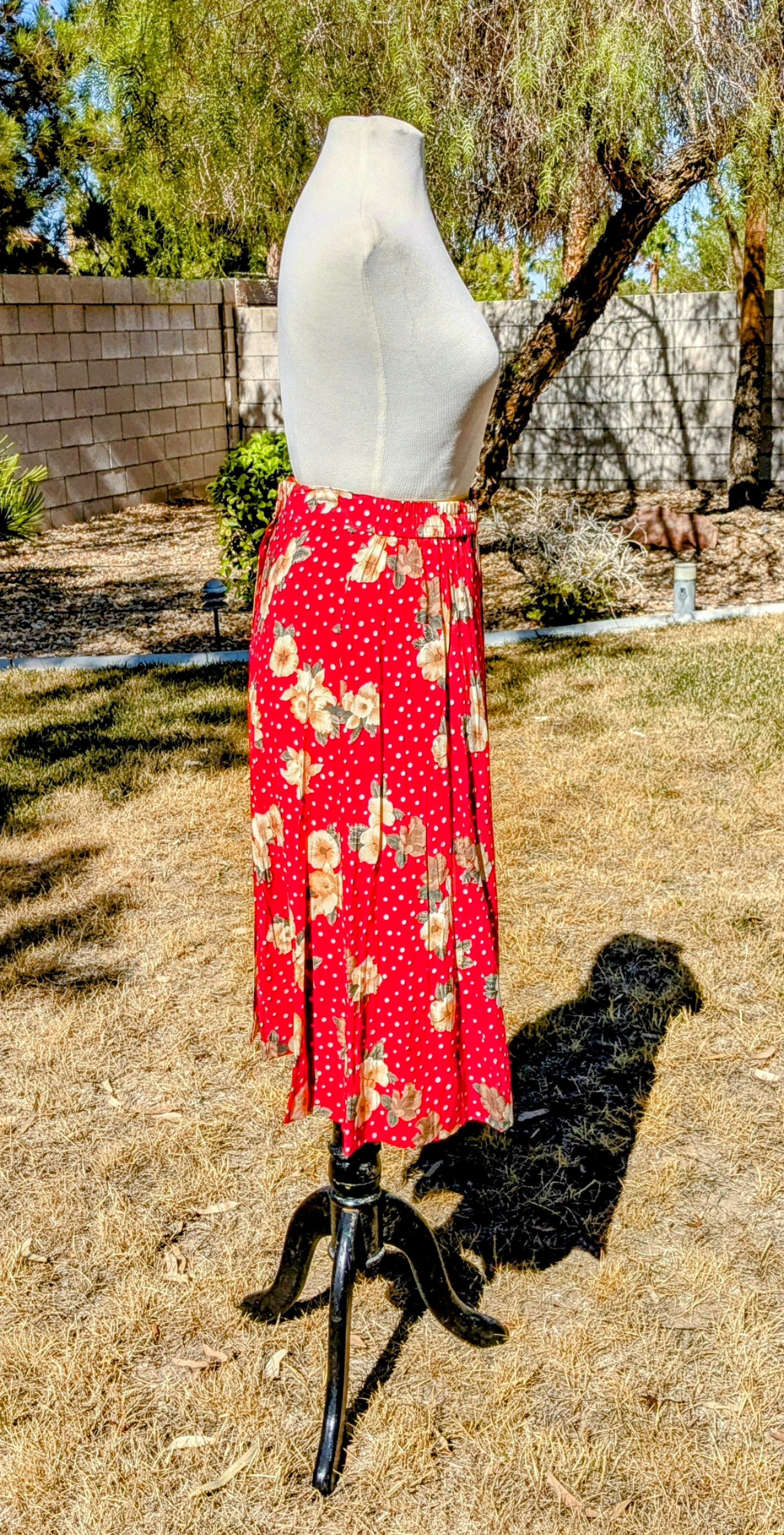 Vintage VTG Full-Button Elastic Waist Floral Sag Harbor 1980s Skirt Size 26" / US 2 / IT 38 - 3 Thumbnail