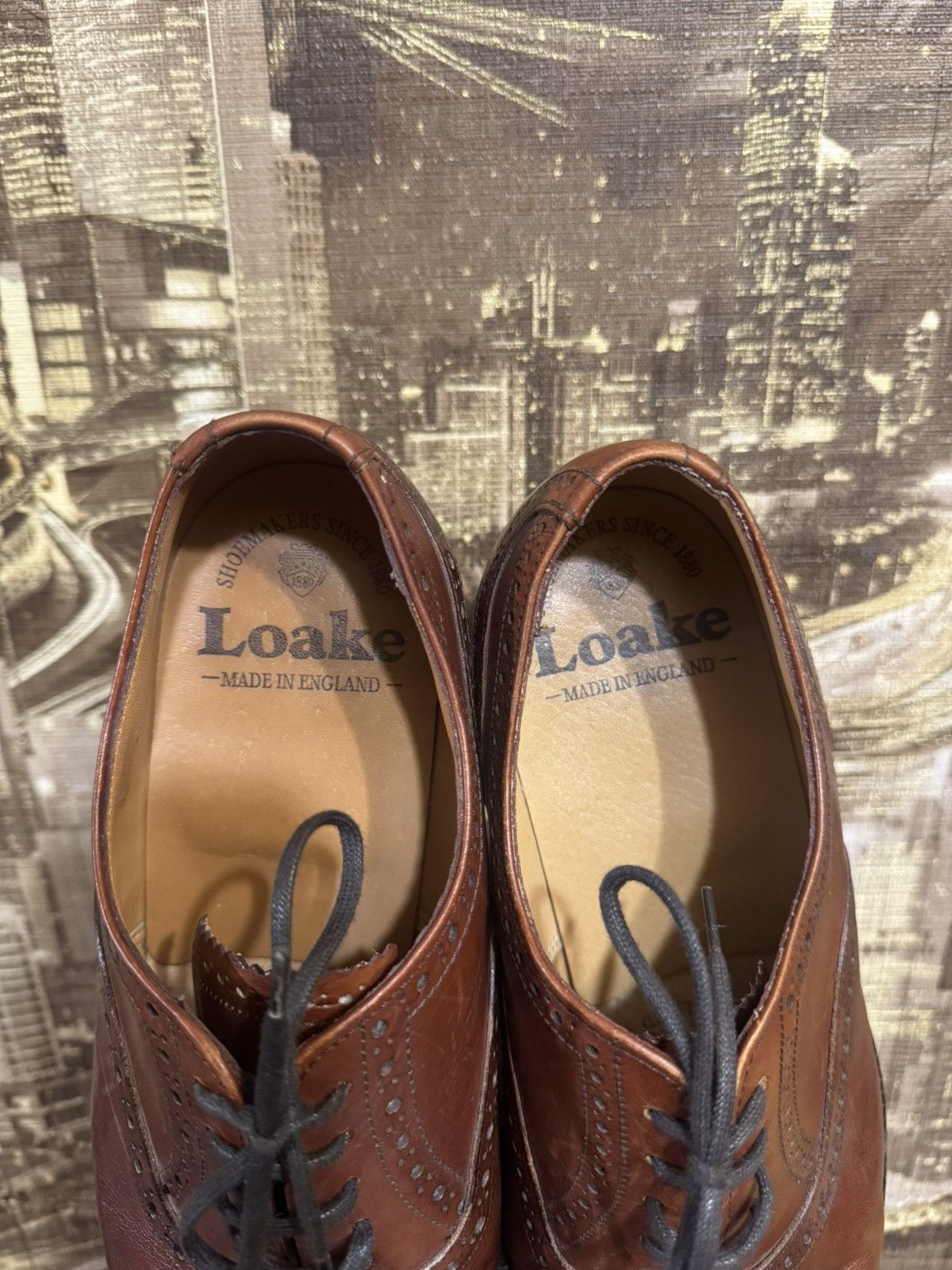 Loake Loake Brown Leather Derby Brogue Shoes Mens UK 8 Size US 8 / EU 41 - 4 Thumbnail