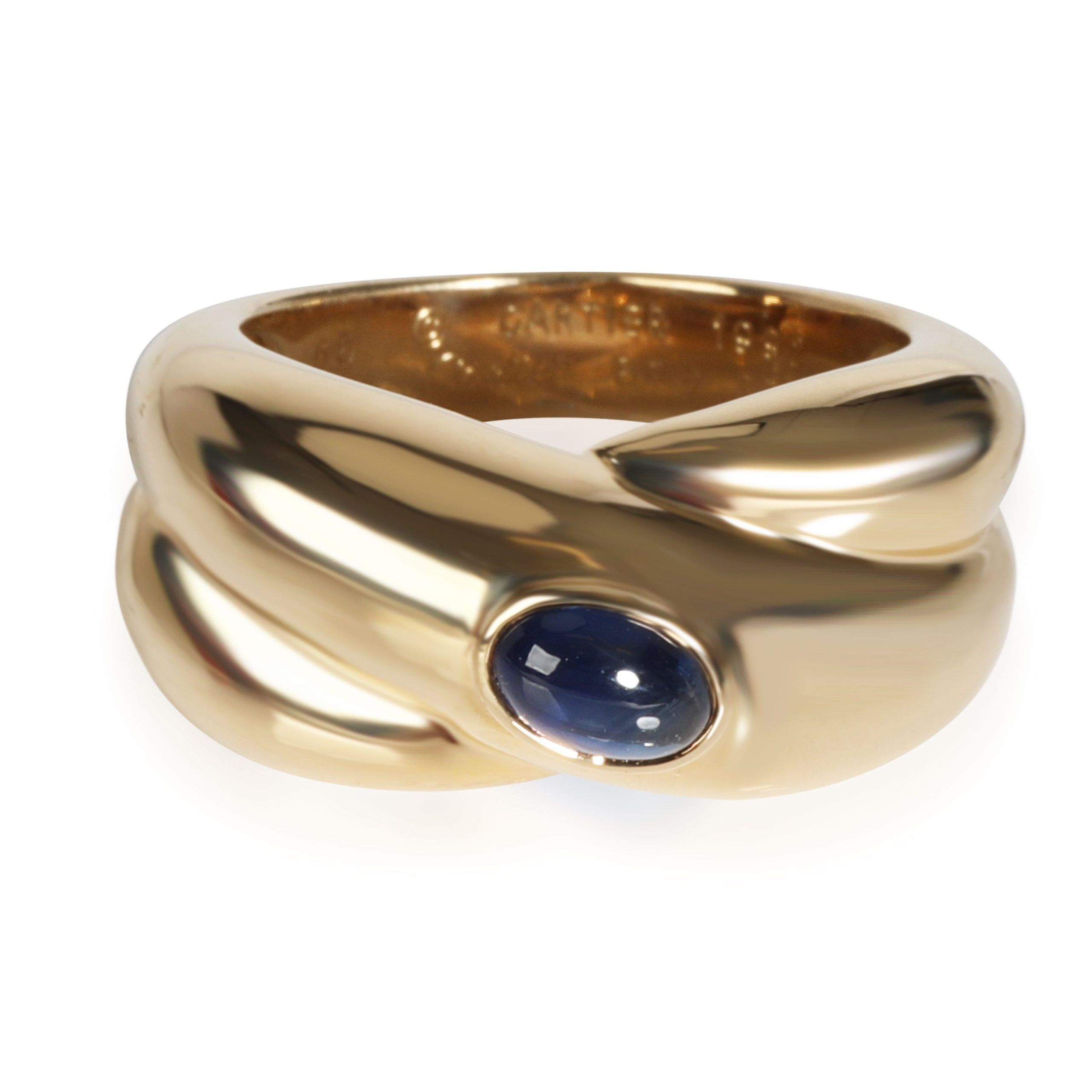 image of Cartier Crossover Cabochon Sapphire Fashion Ring In 18K Yellow Gold, Women's