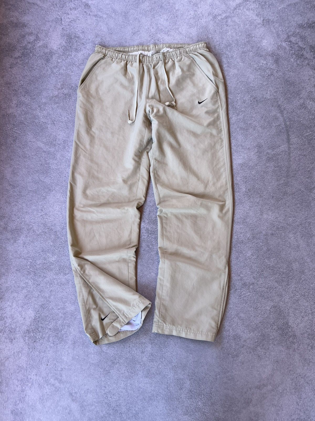 Nike ⚡ Vintage Nike White Drill Pants Y2K Cyber 2000s – Size L Size US 34 / EU 50 - 4 Thumbnail