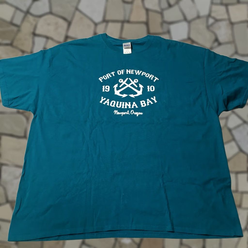Gildan Oregon Ducks T Shirt Mens Oregon PORT OF NEWPORT Logo Tee Shirt BLUE 3XL Size US XXL / EU 58 / 5 - 1 Thumbnail