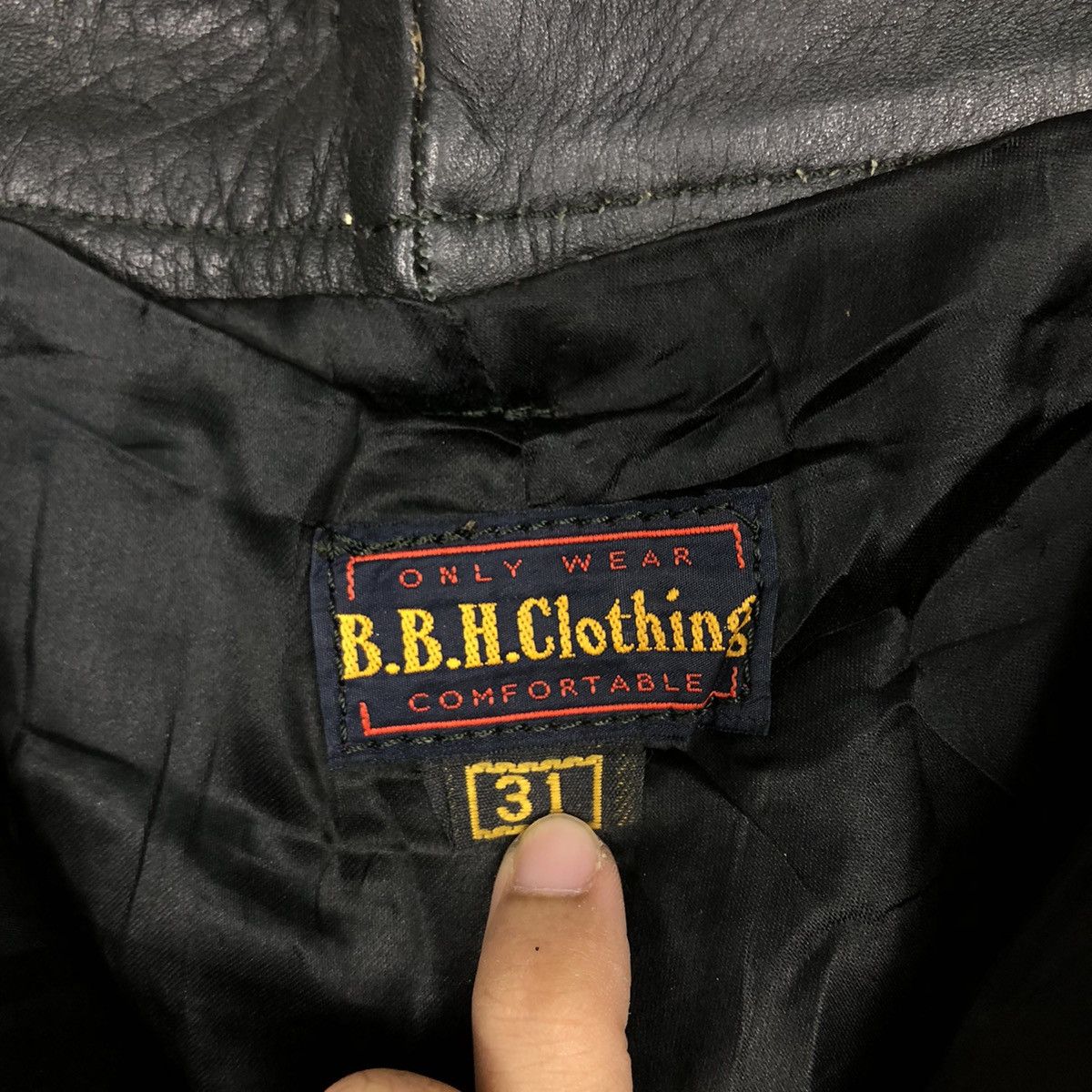 Genuine Leather 📌Vintage Biker Genuine Leather Pants BBH Clothing Size US 31 - 16 Thumbnail