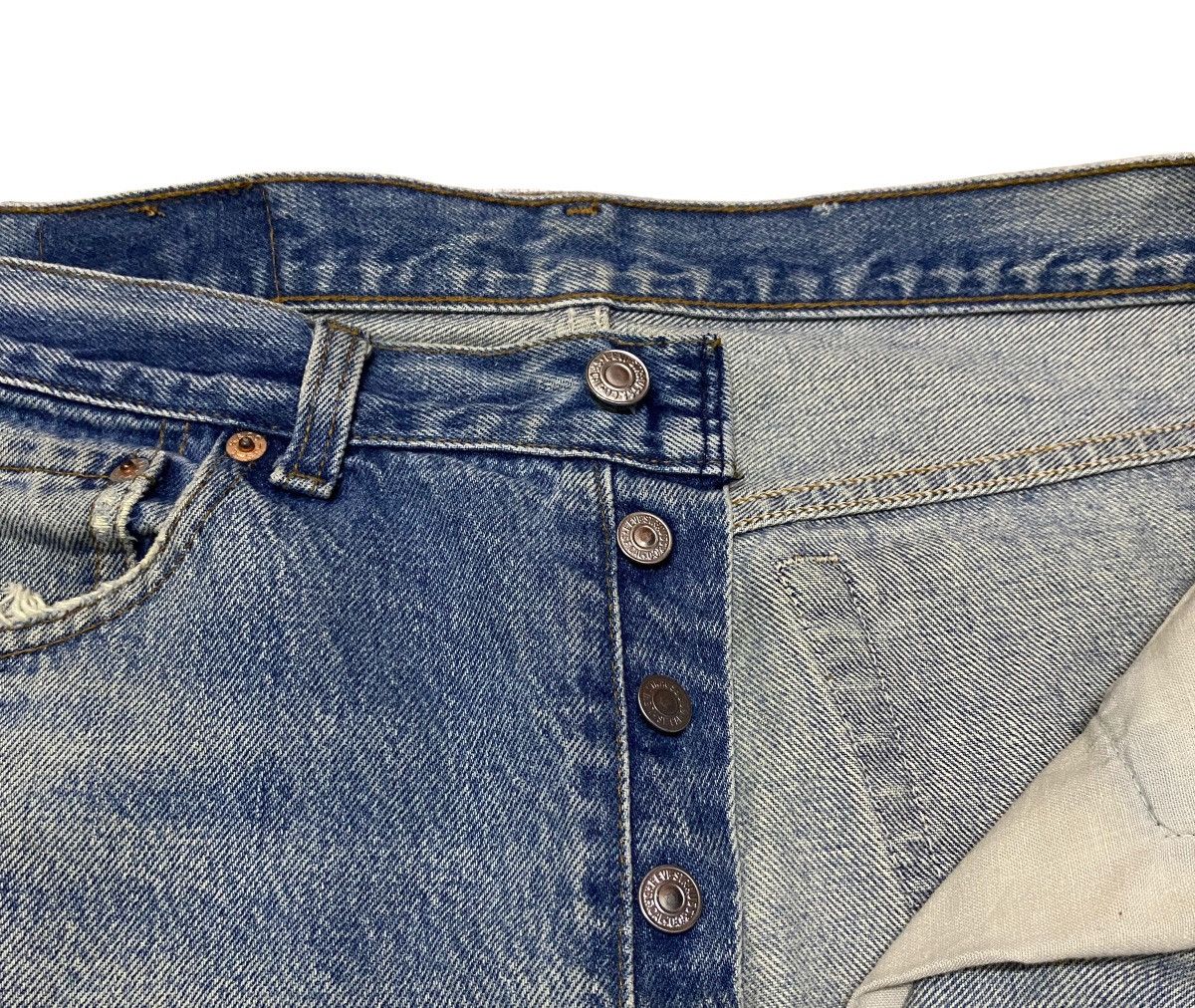 Levi's Vintage Brand Levi’s Made In Usa Patchwork Jeans 1990s Size US 35 - 7 Thumbnail