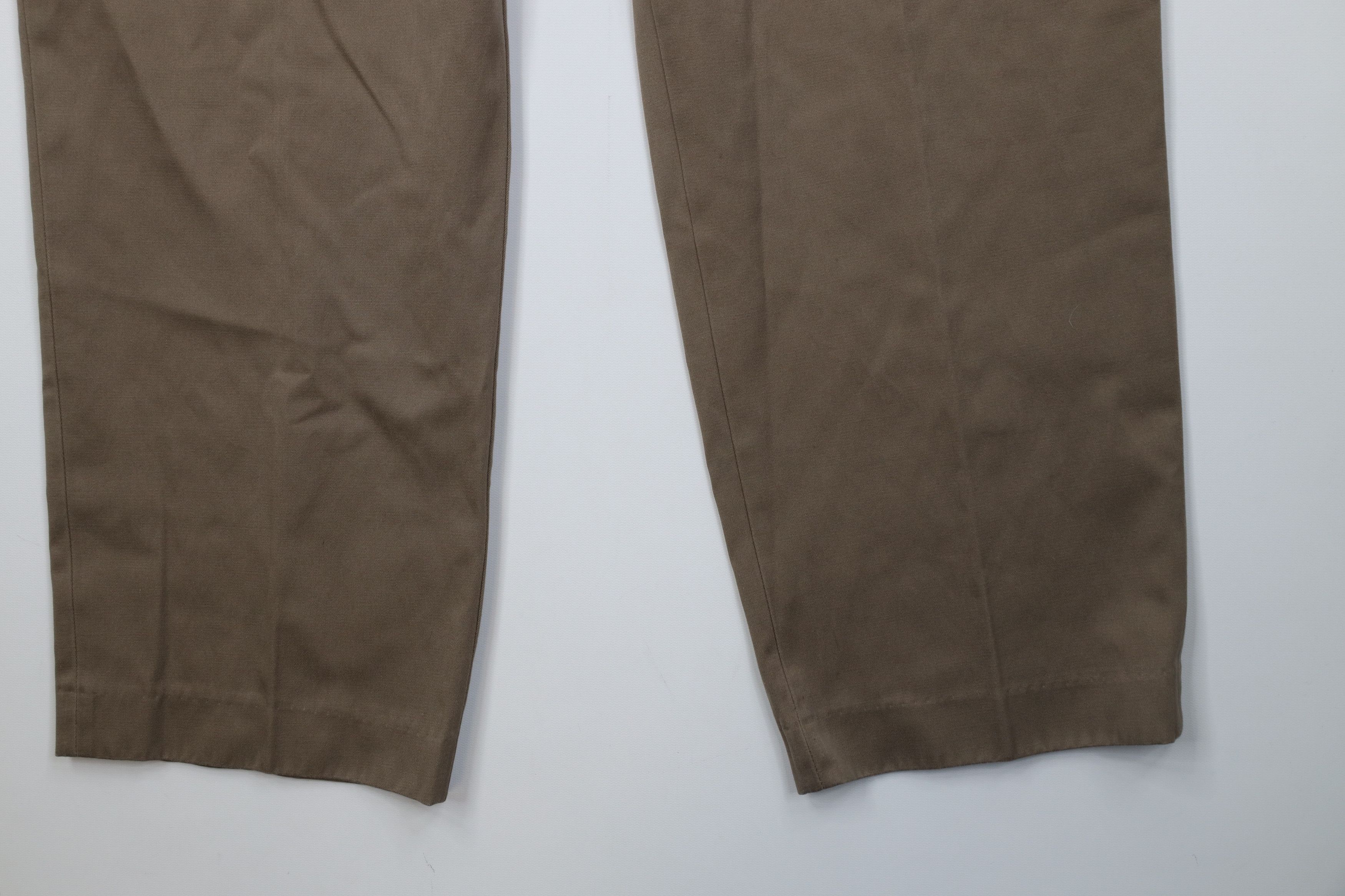 Lands' End Vintage 90s Lands End Heavyweight Wide Leg Chino Pants Brown Size US 36 / EU 52 - 4 Thumbnail
