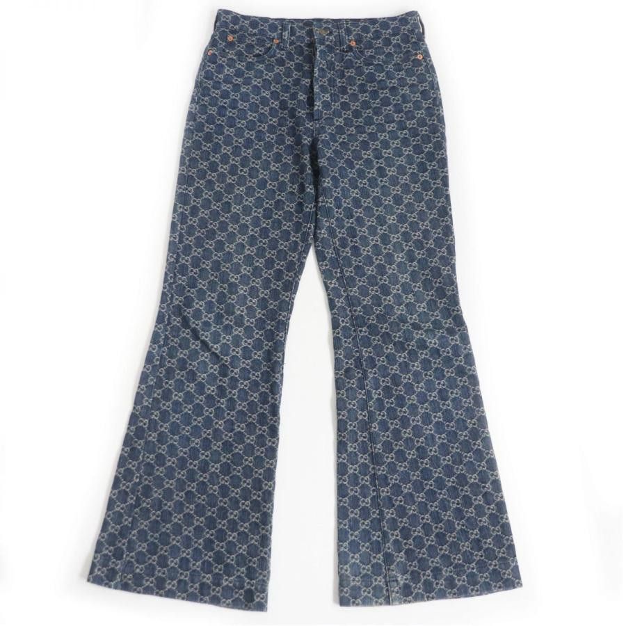 Image of Gucci Monogram Flare Denim in Blue, Men's (Size 30)