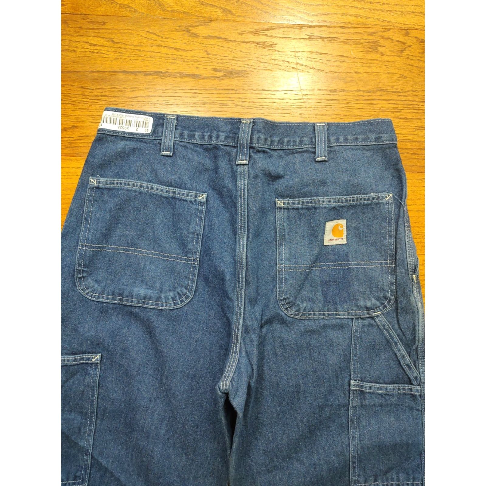 Carhartt VINTAGE Carhartt Jeans Dungaree Fit Utility Relaxed Mens 38x32 Blue Denim 5-Pocket Distressed Waist 12in Rise 100% Cotton Shirt? Size US 38 / EU 54 - 3 Thumbnail