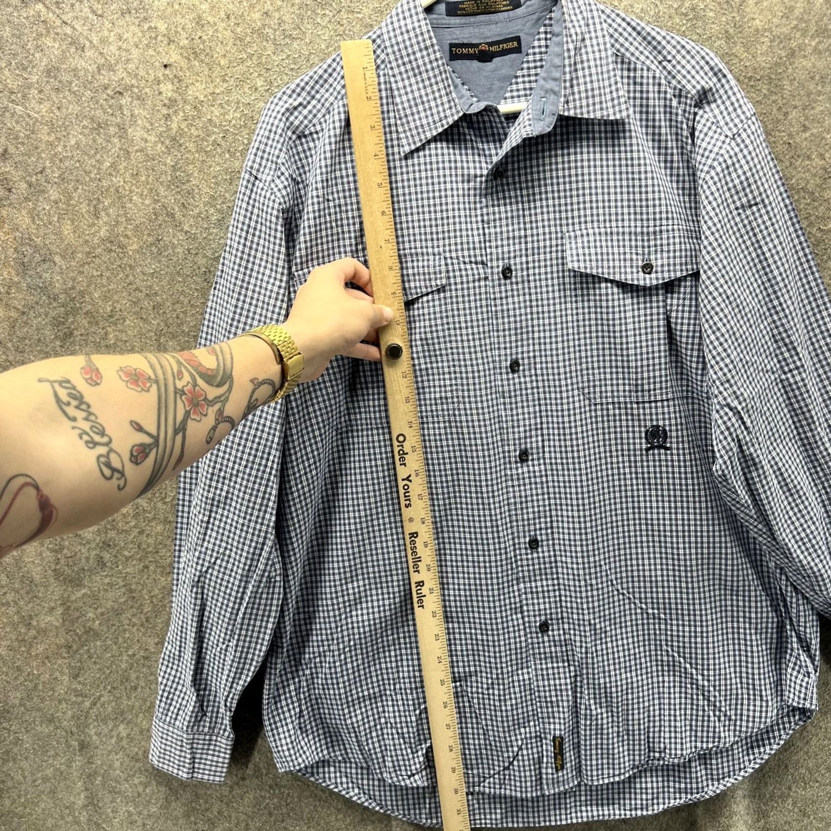 Tommy Hilfiger Tommy Hilfiger Shirt Mens Medium Blue Plaid Long Sleeve Button-Down Cotton Size US M / EU 48-50 / 2 - 3 Thumbnail