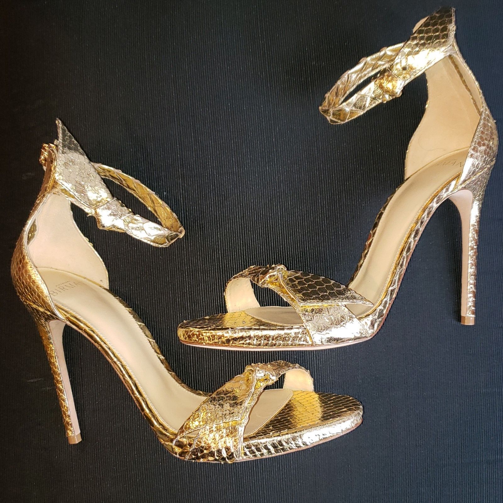 Alexandre Birman $795 List Alexandre Birman Gold toned python spike heels Size US 7.5 / IT 37.5 - 11 Thumbnail