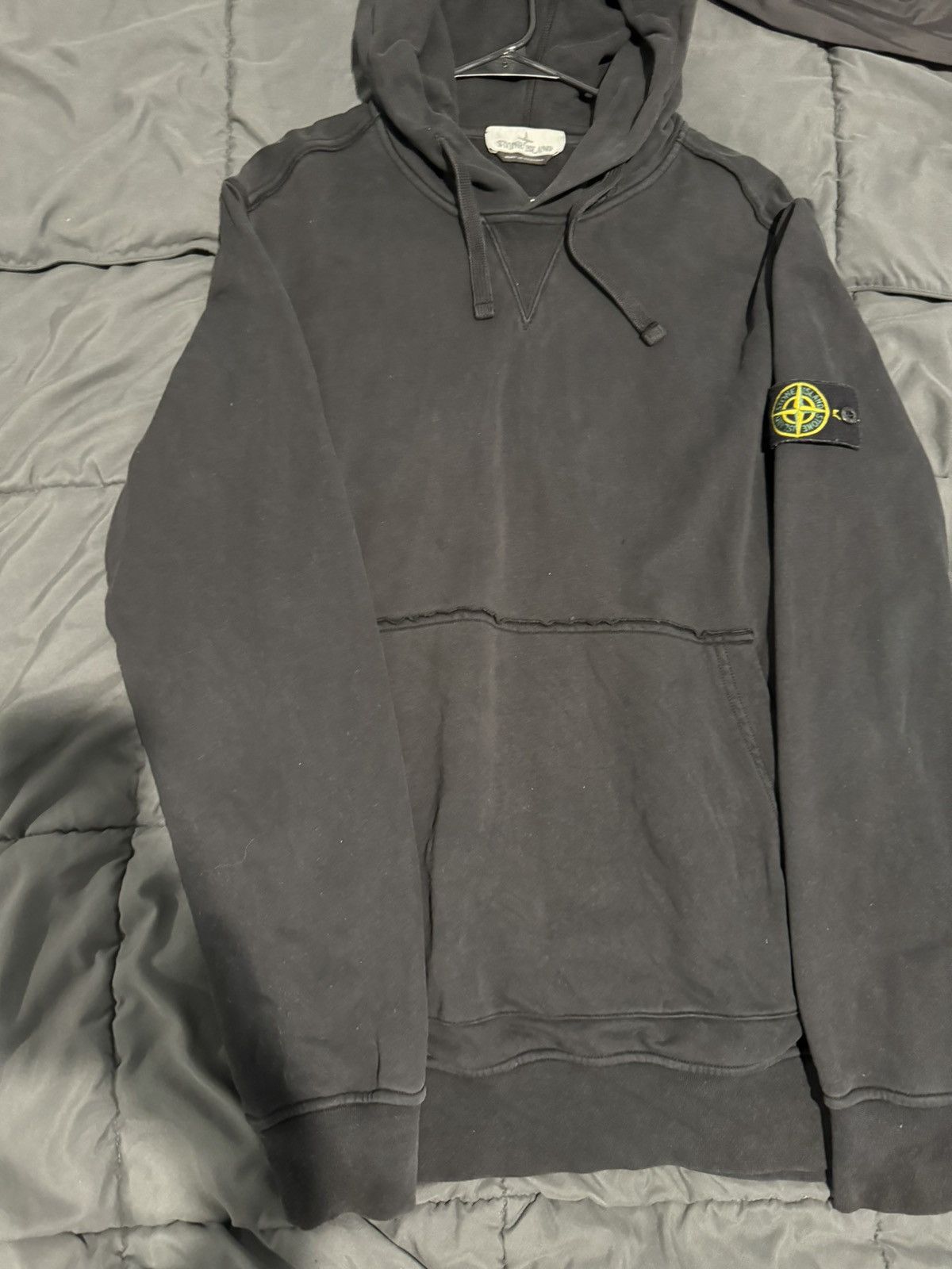 Image of Stone Island Black Hoodie Size Xxl, Men's