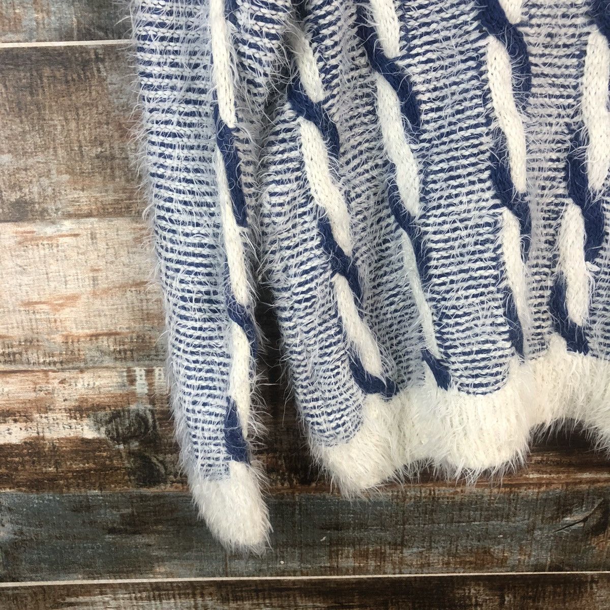 Homespun Knitwear DLL Rose Bowl Blue mohair shaggy fur Knitwear #C540 Size M / US 6-8 / IT 42-44 - 15 Thumbnail