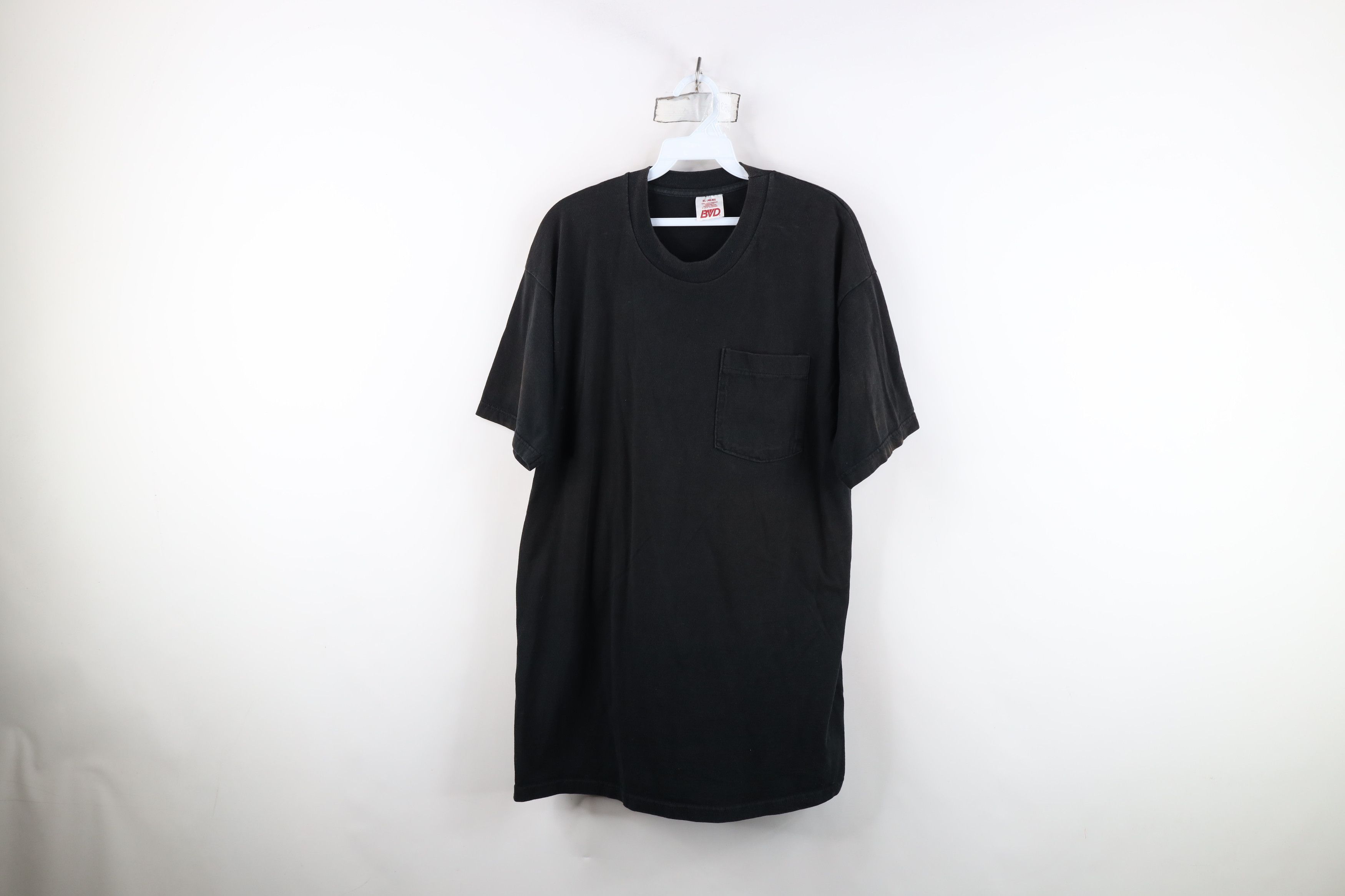 Vintage Vintage 90s Streetwear Heavyweight Cotton T-Shirt Black Size US XL / EU 56 / 4 - 1 Thumbnail