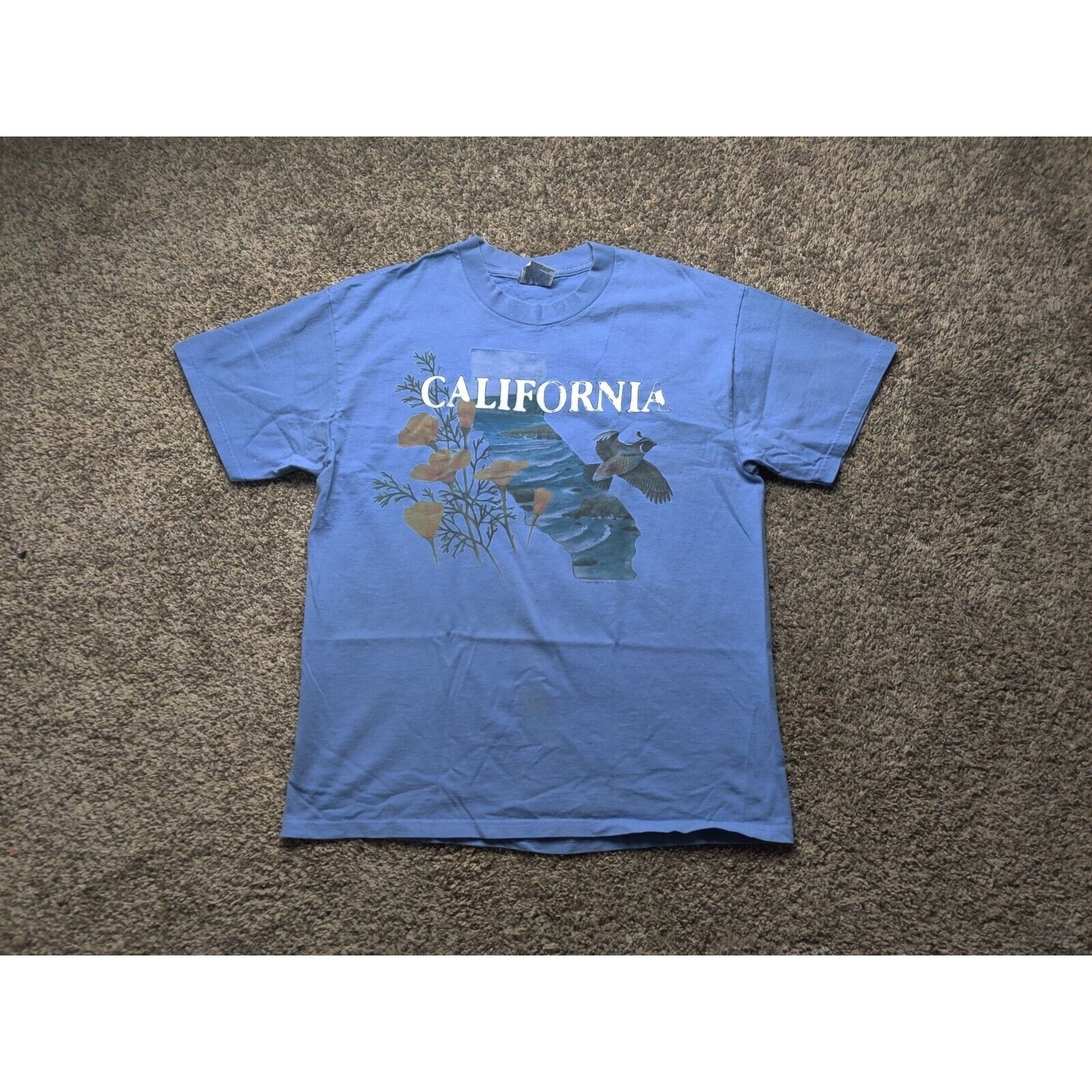 POST&CO Vintage California Shirt Adult Mens Large Blue Spell Out Size US L / EU 52-54 / 3 - 1 Thumbnail