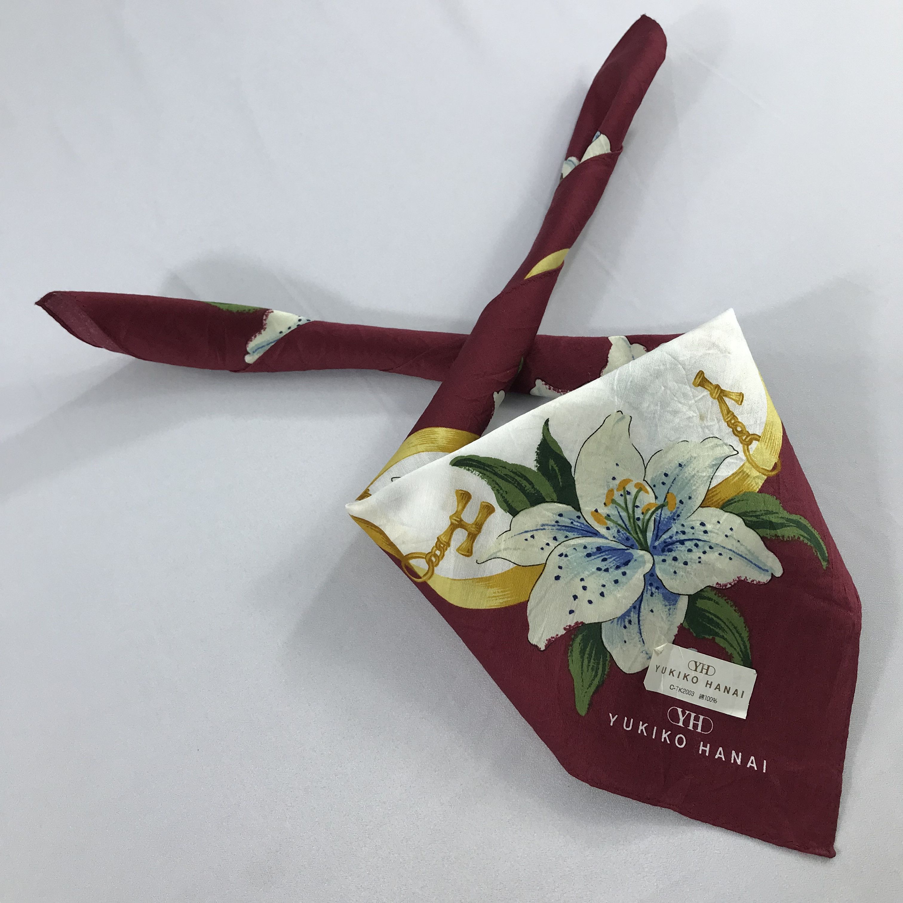 Japanese Brand Yukiko Hanai Bandana / Handkerchief / Neckerchief - S2349 Size ONE SIZE - 4 Thumbnail
