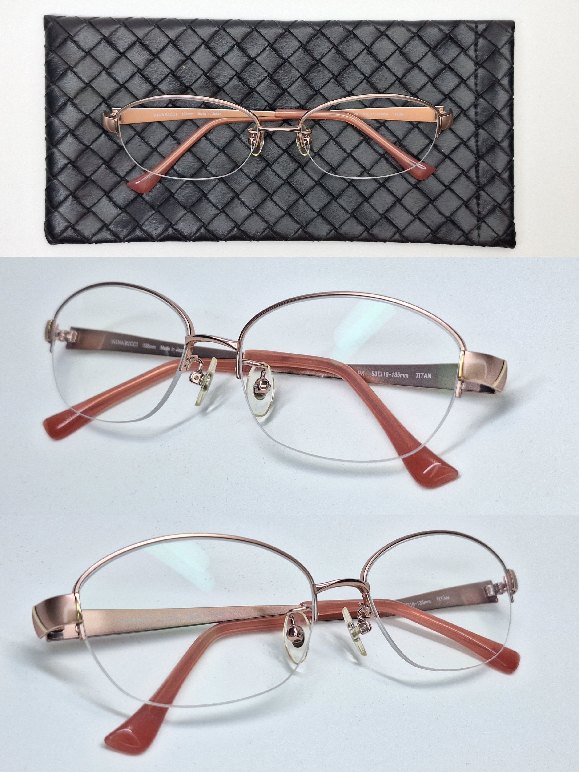 Nina Ricci NINA RICCI NR27527 Pink Gold Titan Half-Rimless Eyeglasses Size ONE SIZE - 2 Thumbnail