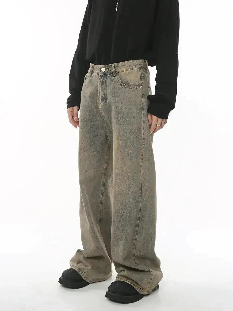 Japanese Brand Retro High Street Loose Wide Leg Jeans Size US 32 / EU 48 - 1 Thumbnail