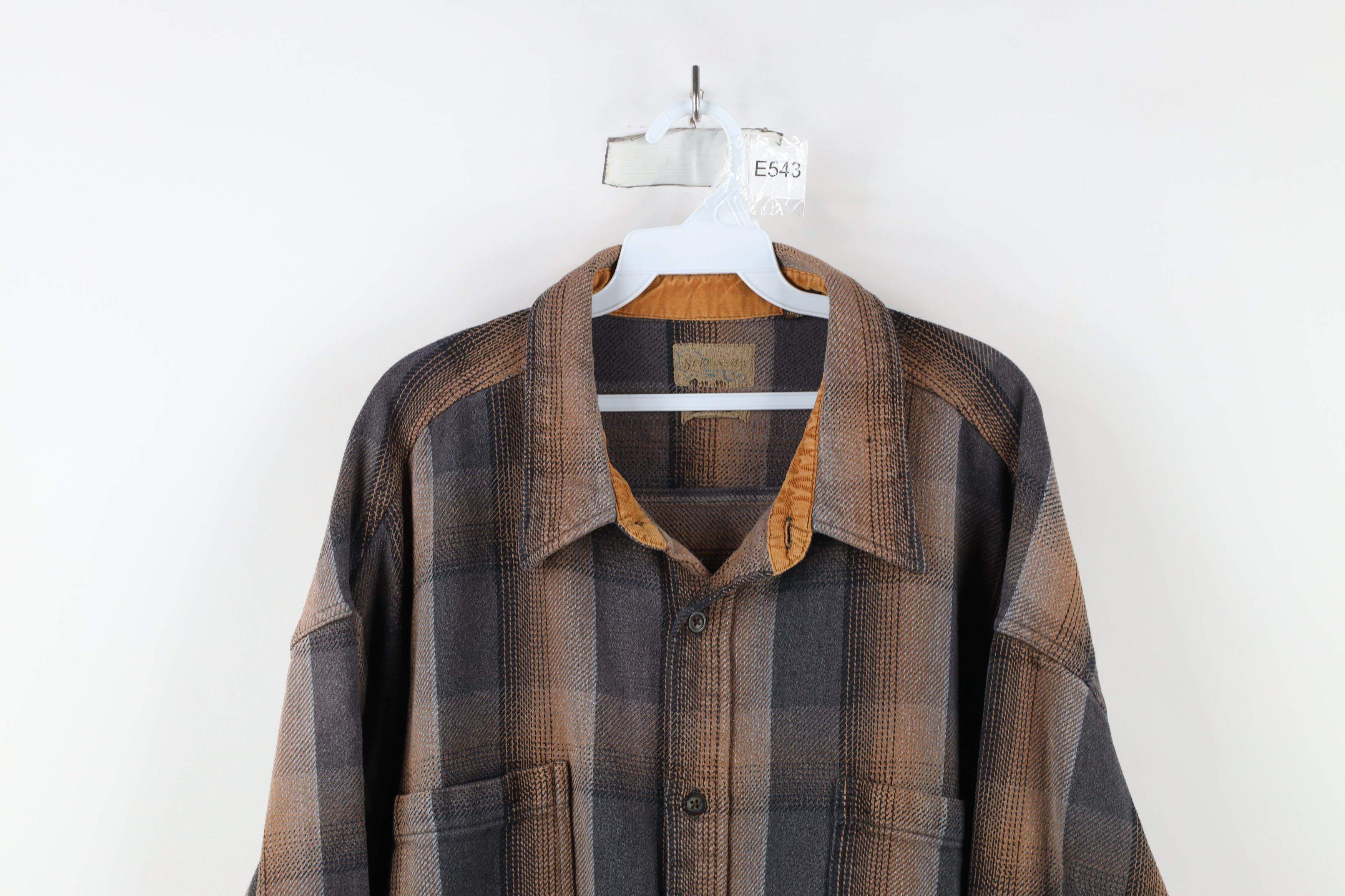 Vintage Vintage 90s Streetwear Heavyweight Button Shirt Plaid Size US XXL / EU 58 / 5 - 2 Thumbnail