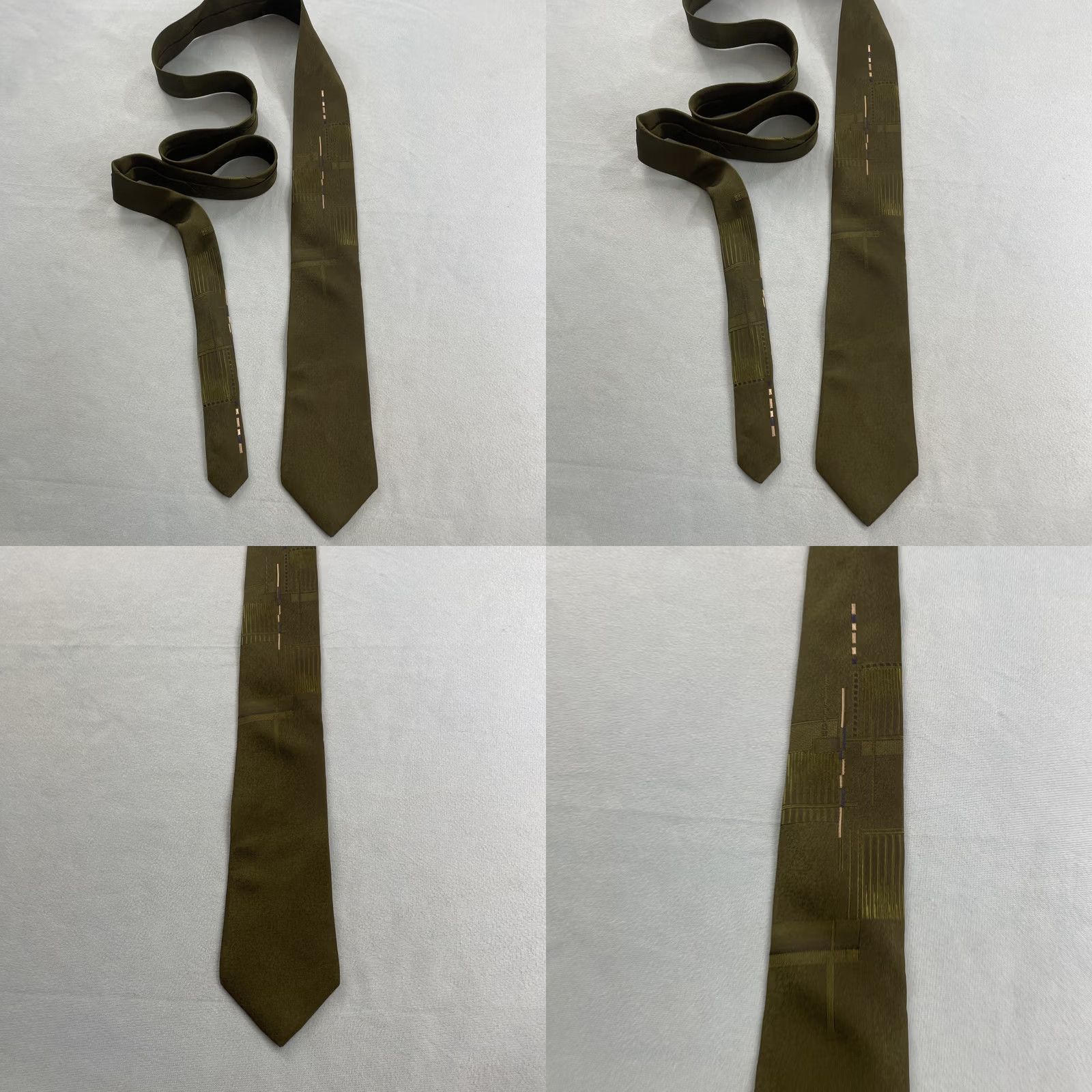 MCM vtg 60s Stringbeans Tie MCM Mod Art Deco Woven Geometric Green Blue Slim 3x59 Capsule Necktie Mens Vintage Designer Tie Size ONE SIZE - 9 Thumbnail