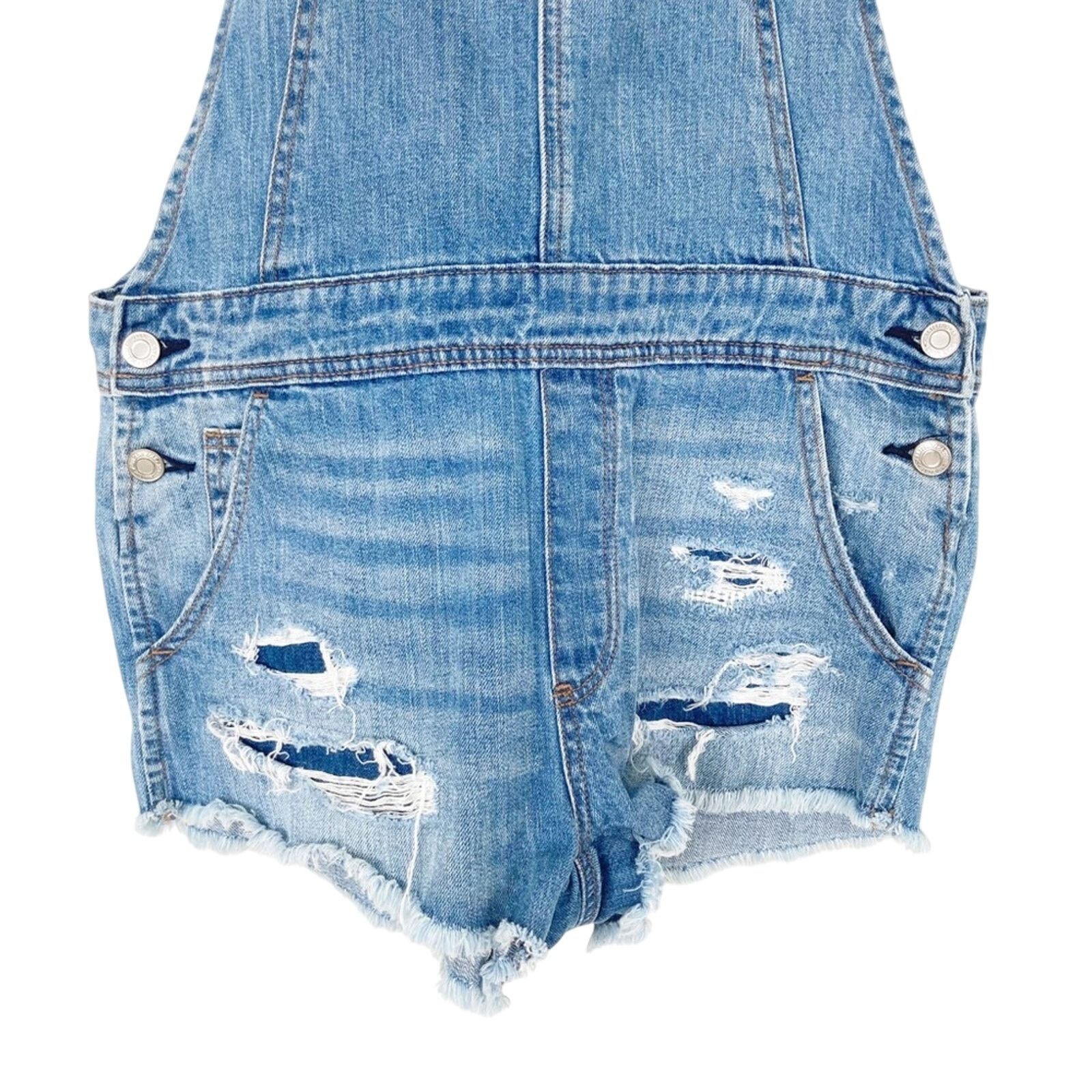 American Eagle Outfitters American Eagle Distressed Shortall Overalls Sz XS Size 26" / US 2 / IT 38 - 6 Thumbnail