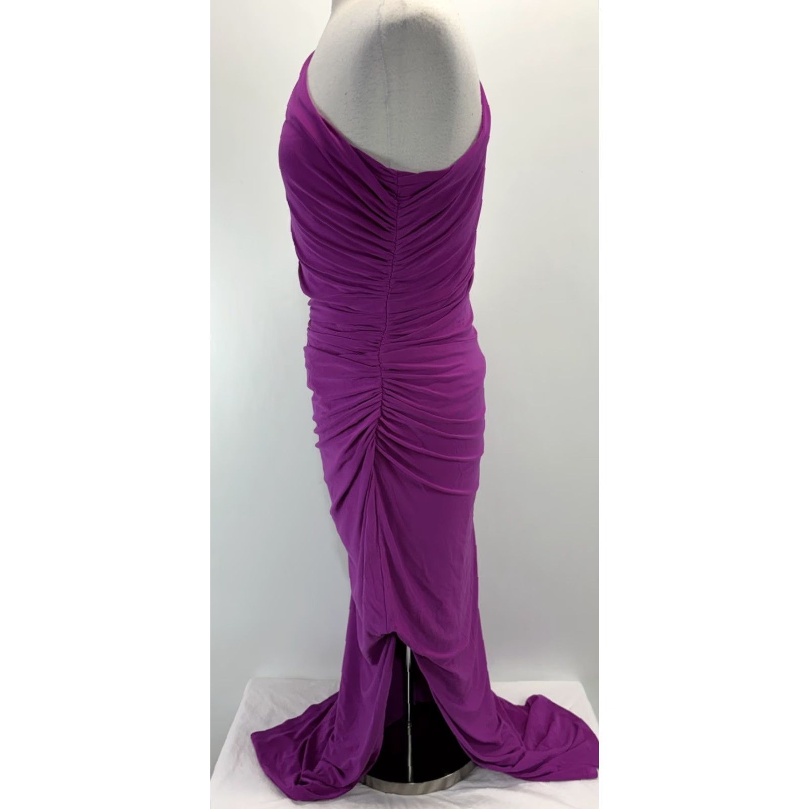 Ralph Lauren Lauren Ralph Lauren One Shoulderjersey Evening Dress Women’s 14 Fuchsia Stretch Size XL / US 12-14 / IT 48-50 - 2 Thumbnail
