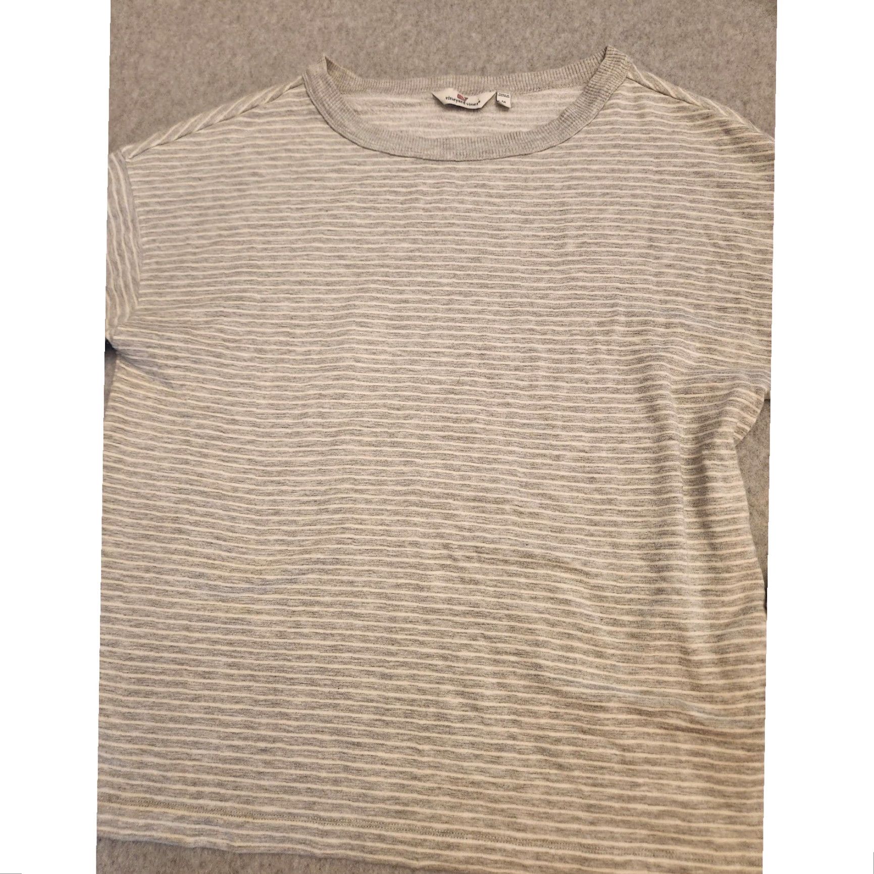 Vineyard Vines Vineyard Vines Sweater Womens Medium Gray Striped Crewneck Pullover Knit Lightweight All Seasons Crew Neck Long Sleeve Womens Medium Size M / US 6-8 / IT 42-44 - 3 Thumbnail