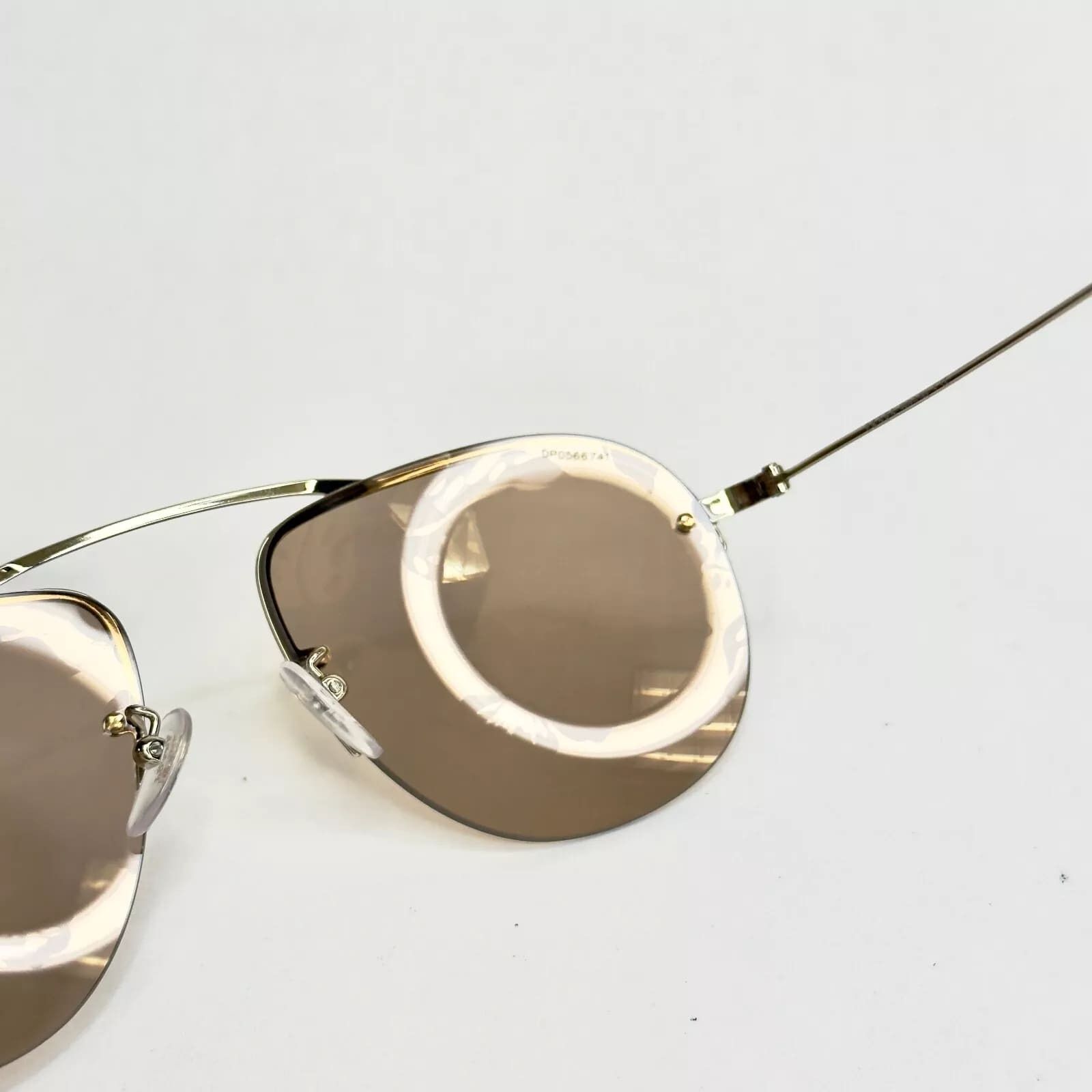 Prada PRADA 58O TEDDY PR58OS Aviator Gold Mirrored Sunglasses Size ONE SIZE - 8 Thumbnail