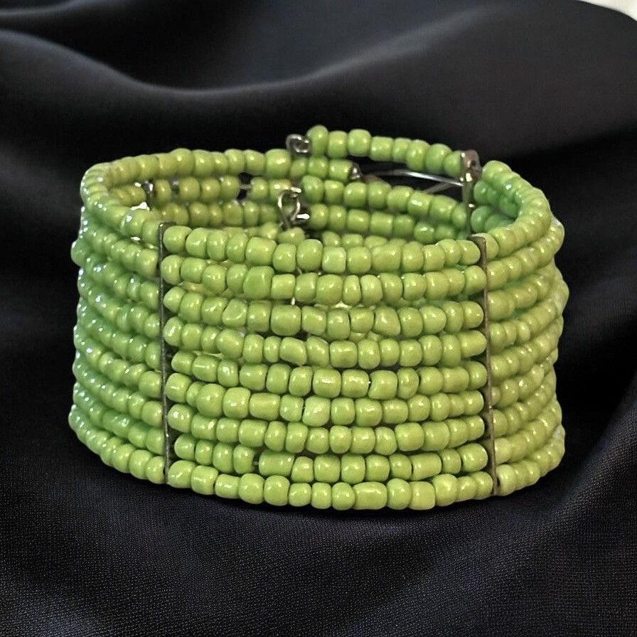 Other Lime green wide bead cuff bracelet Size ONE SIZE - 1 Thumbnail