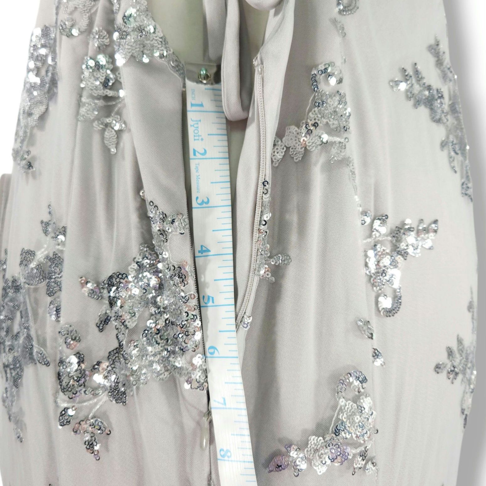 Other Stacees Mermaid Sequin Gown Silver Prom Wedding Custom NWT Size XXL / US 16-18 / IT 52-54 - 12 Thumbnail