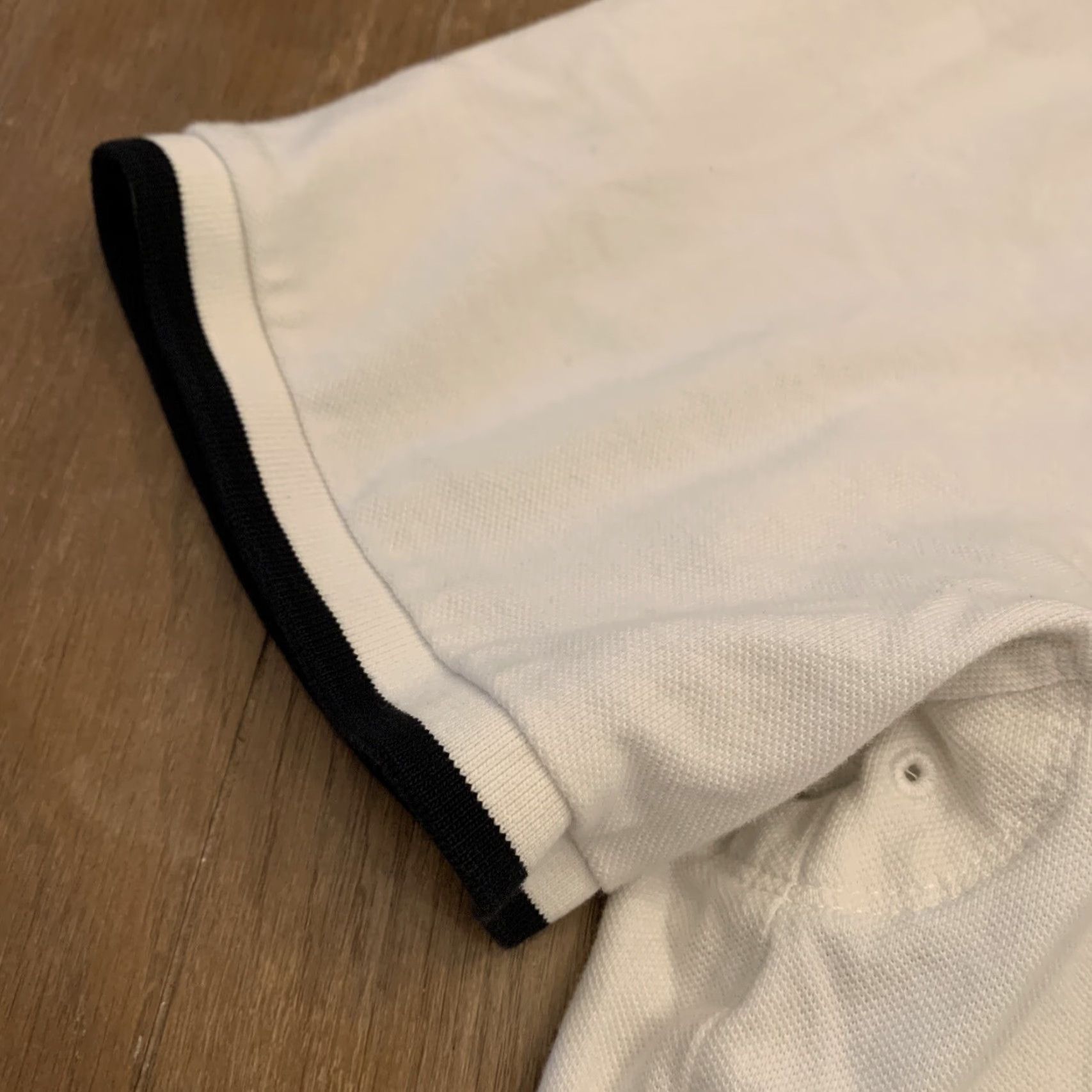 Polo Ralph Lauren VINTAGE Polo Ralph Lauren PRLC Crest Patch Collar Dress Rugby Stripe White & Blue Large 2XL Mens Polo Shirt Size US XXL / EU 58 / 5 - 4 Thumbnail