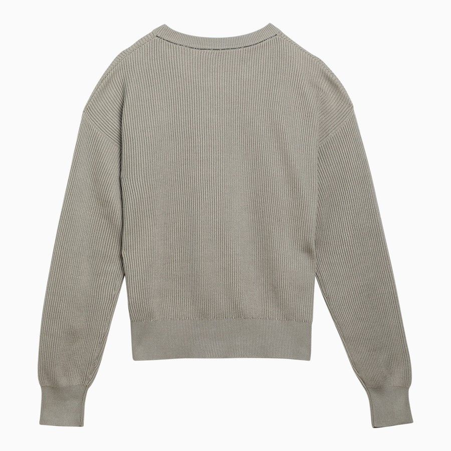 Brunello Cucinelli o1d2blof0824 Cotton Crew-Neck Jumper in Grey Size XS / US 0-2 / IT 36-38 - 2 Thumbnail