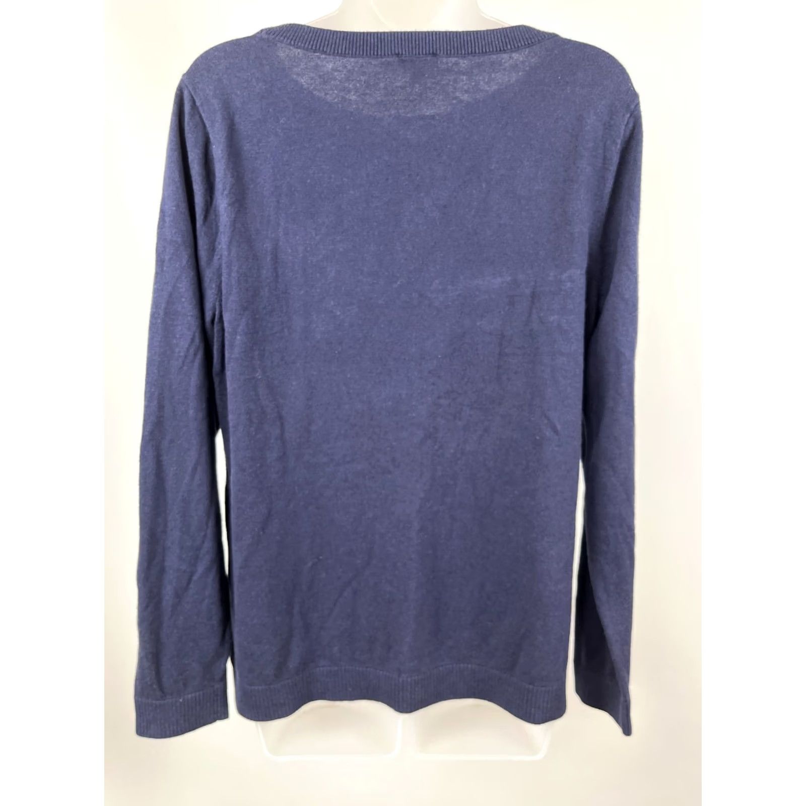 Talbots Talbots Sweater Womens Large Navy Blue Pullover Snowflake Sequin Knit Shirt Mens? Size L / US 10 / IT 46 - 6 Thumbnail