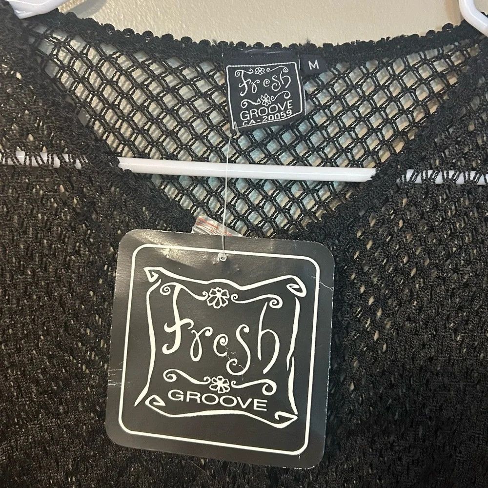 Vintage y2k vintage gothic fishnet crochet open weave cardigan Size M / US 6-8 / IT 42-44 - 3 Thumbnail