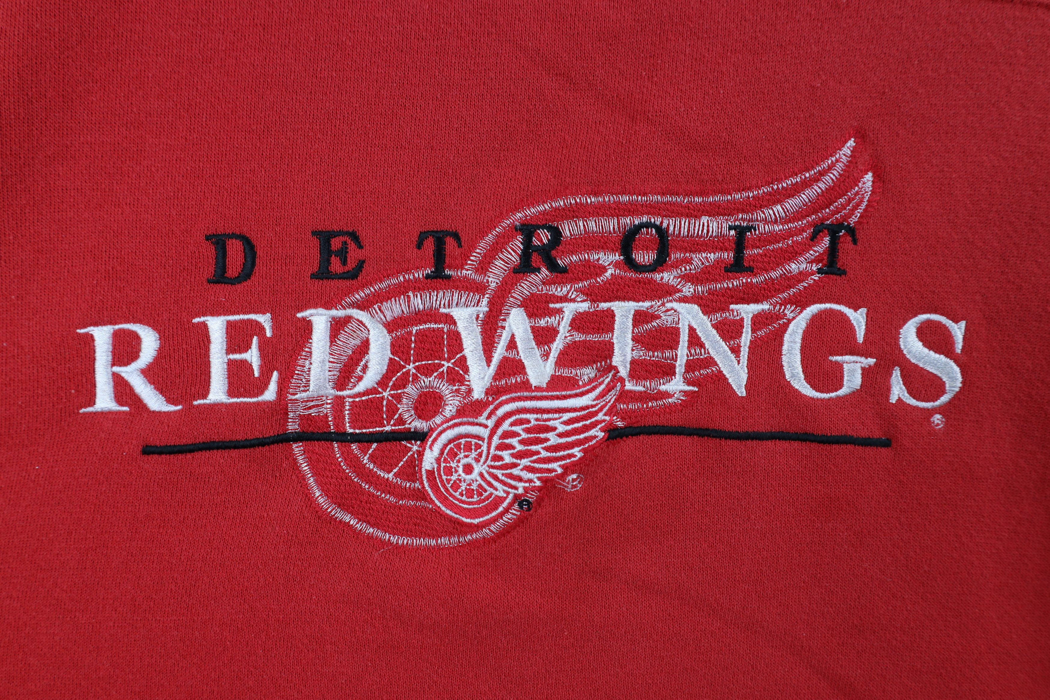 Vintage Vintage 90s Detroit Red Wings Hockey Crewneck Sweatshirt Red Size US XXL / EU 58 / 5 - 4 Thumbnail