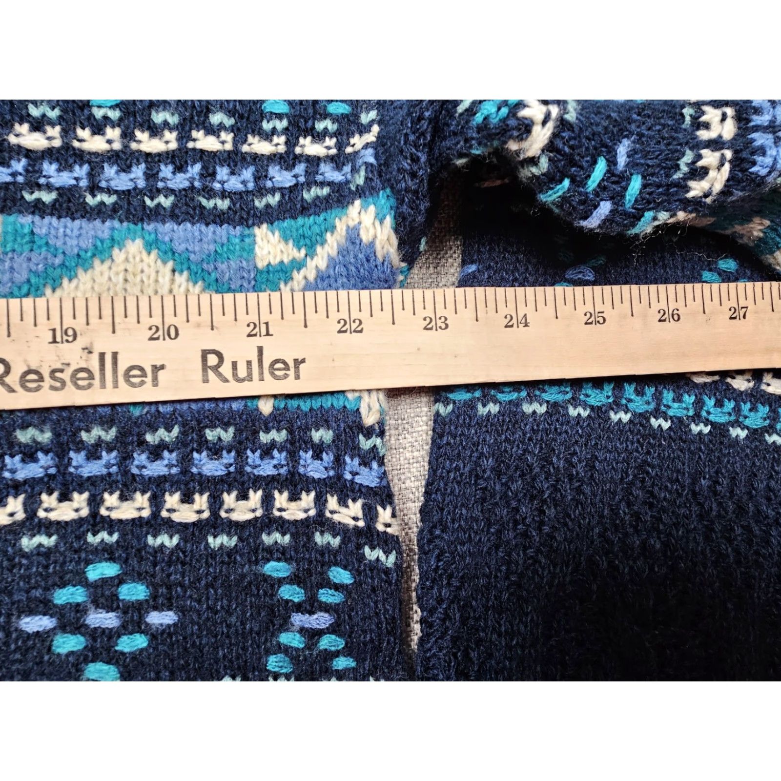 Jantzen Vintage Jantzen Sweater Mens XL Blue Fair Isle Geometric Knit Made USA 80s Size US XL / EU 56 / 4 - 5 Thumbnail