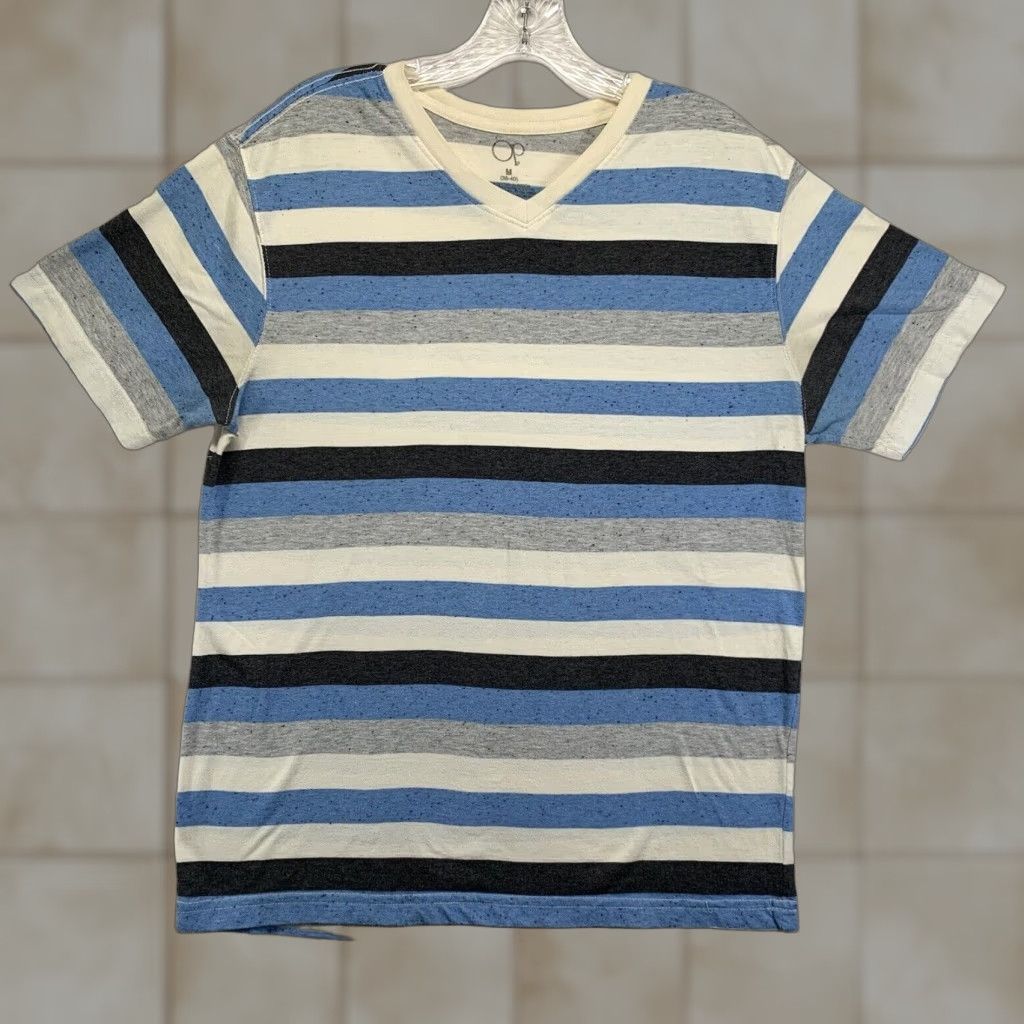 Ocean Pacific VINTAGE Ocean Pacific T-Shirt Men’s Small Short Sleeve Cotton Blend Striped V-Neck Surfer Style The Ramones Men Size US S / EU 44-46 / 1 - 1 Thumbnail