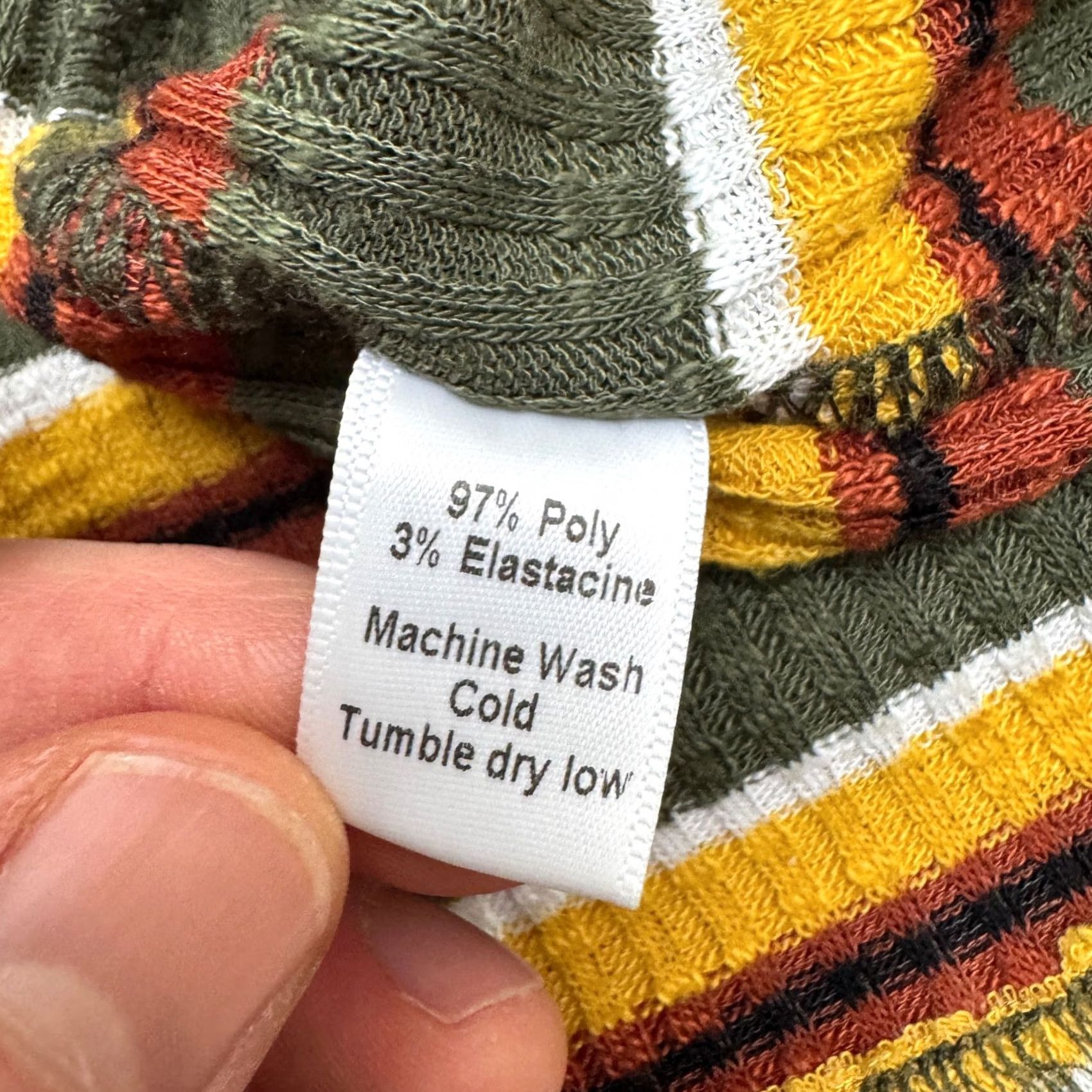 Vintage Lesley Evers Sweater Pullover Top Women XS Green Yellow Striped Crew Knit Size XS / US 0-2 / IT 36-38 - 6 Thumbnail