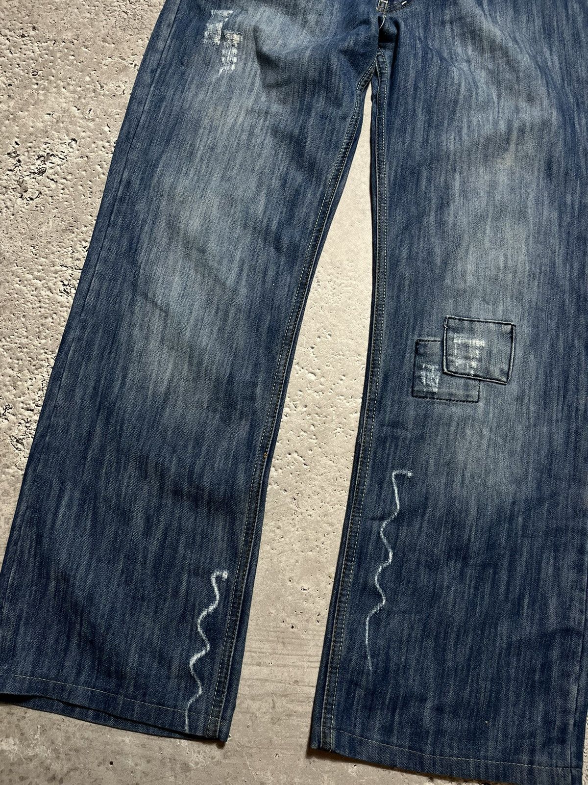 G-Star × Japanese Brand × Vintage Vintage G-Star Raw Denim Patch Baggy Jeans Pants Y2K Size US 36 / EU 52 - 7 Thumbnail