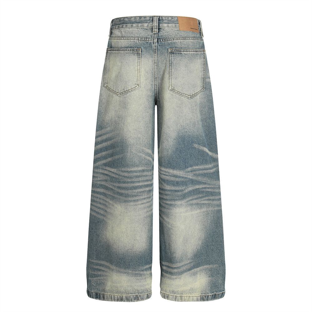 Vintage Men's loose pleated gradient washed distressed jeans Size US 32 / EU 48 - 2 Thumbnail