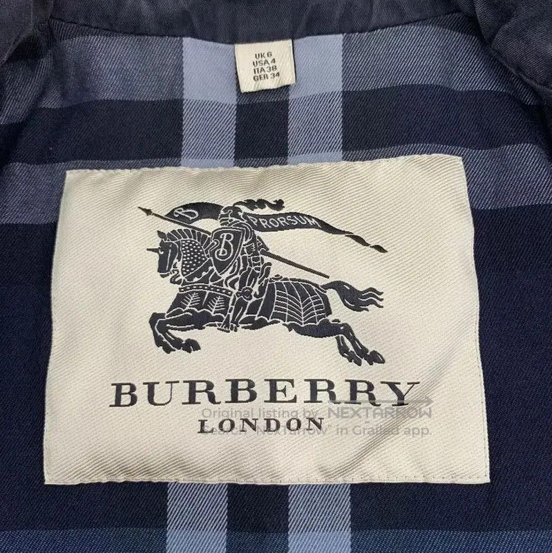 Burberry Burberry Women's Navy Cotton Trench Coat. Size S / US 4 / IT 40 - 5 Thumbnail