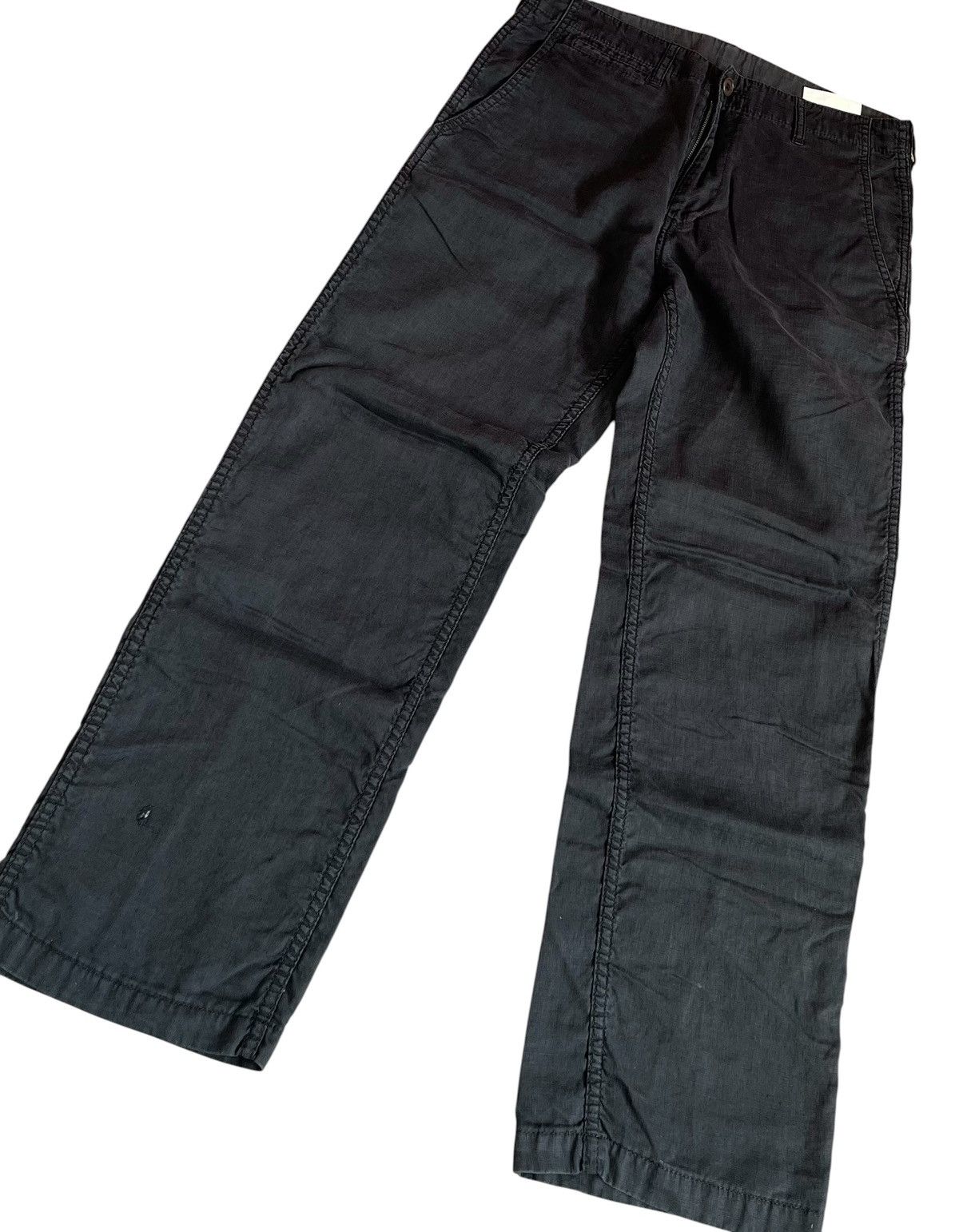 Comme des Garcons Cdg homme AD2004 straight black linen trousers Size US 31 - 2 Thumbnail
