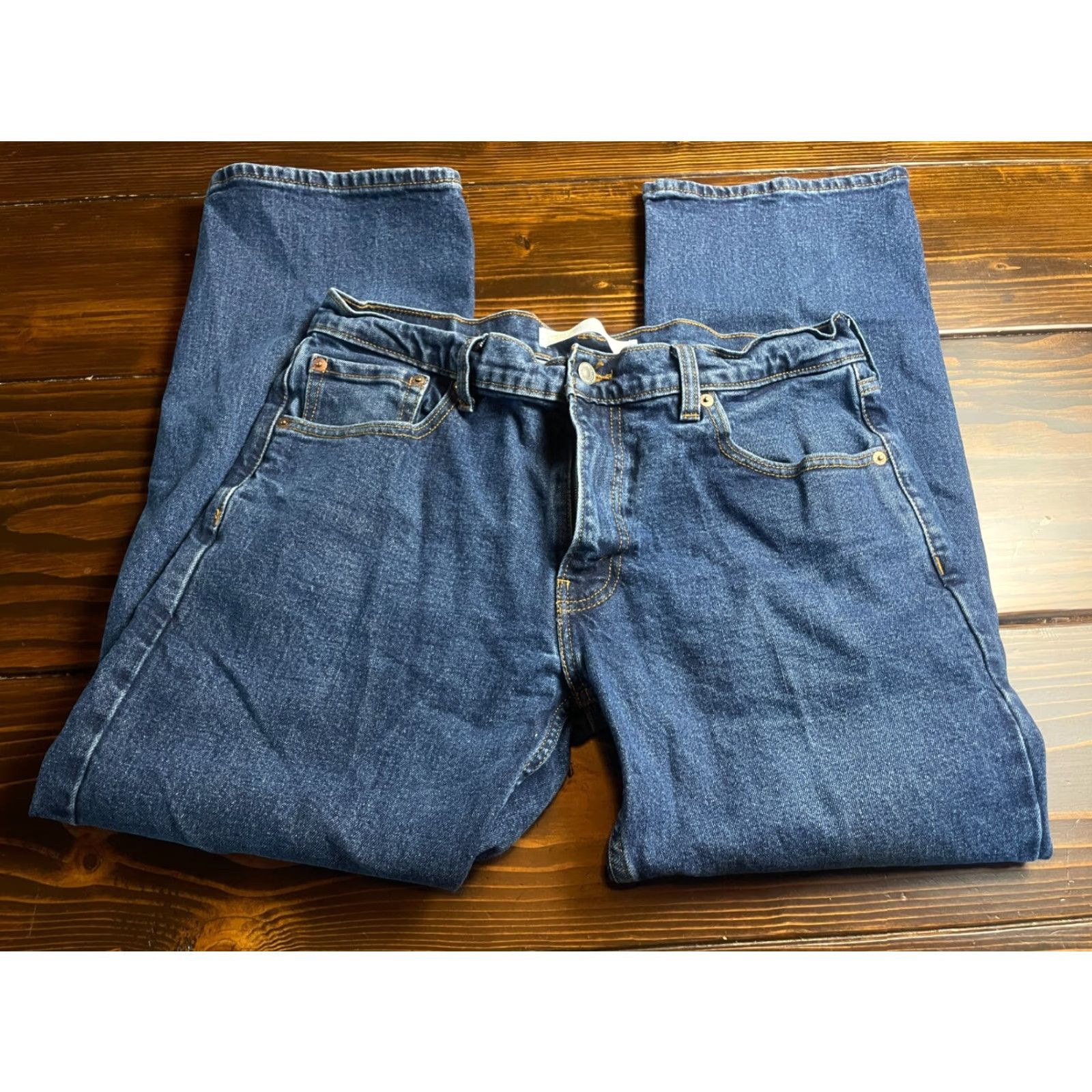 Levi's Levi Jeans Men's 34x29 Blue Denim Relaxed Straight Pockets Jeans Size US 34 / EU 50 - 2 Thumbnail
