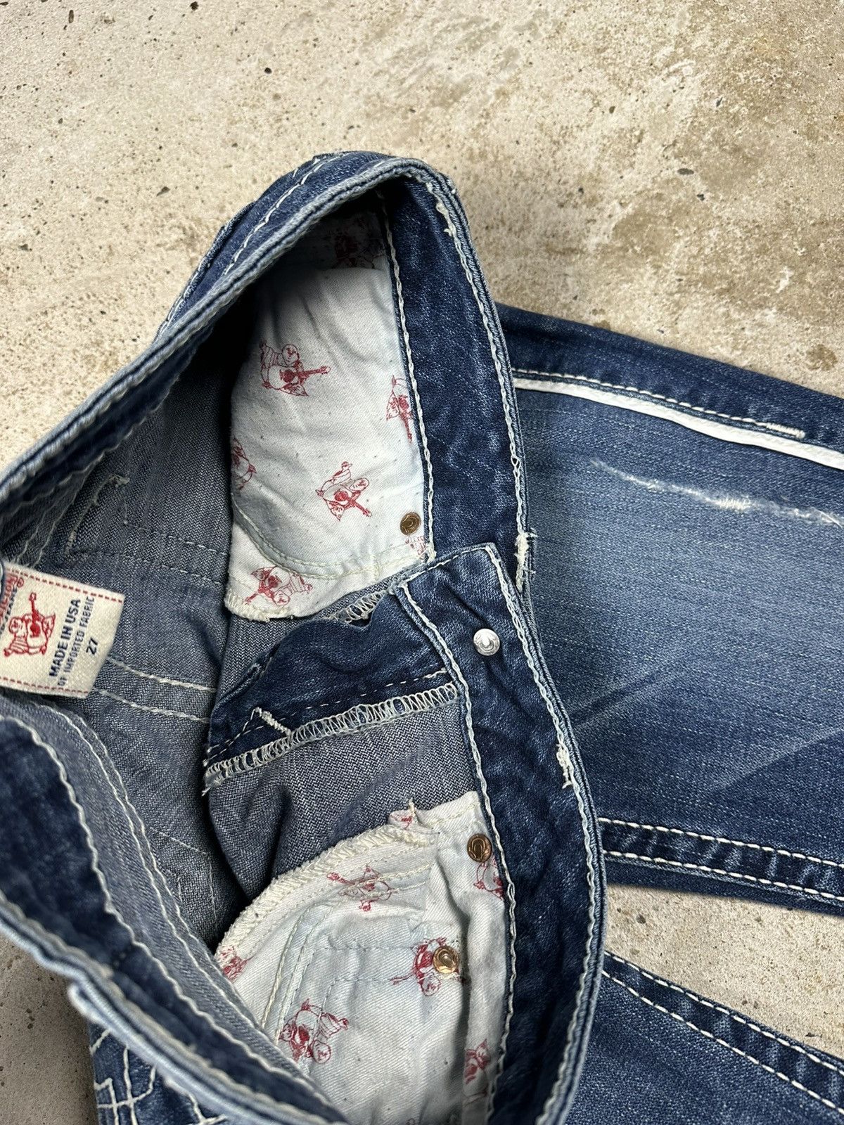 True Religion × Vintage Vintage Y2K True Religion Bobby Big T Flare Denim Pants Jean Size US 27 - 12 Thumbnail