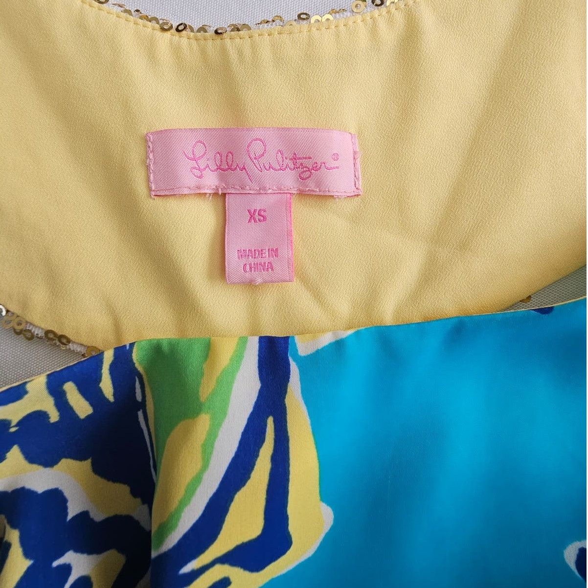 Lilly Pulitzer EUC Lilly Pulitzer Calissi Turquoise Sound the Horn Dress XS Size XS / US 0-2 / IT 36-38 - 15 Thumbnail
