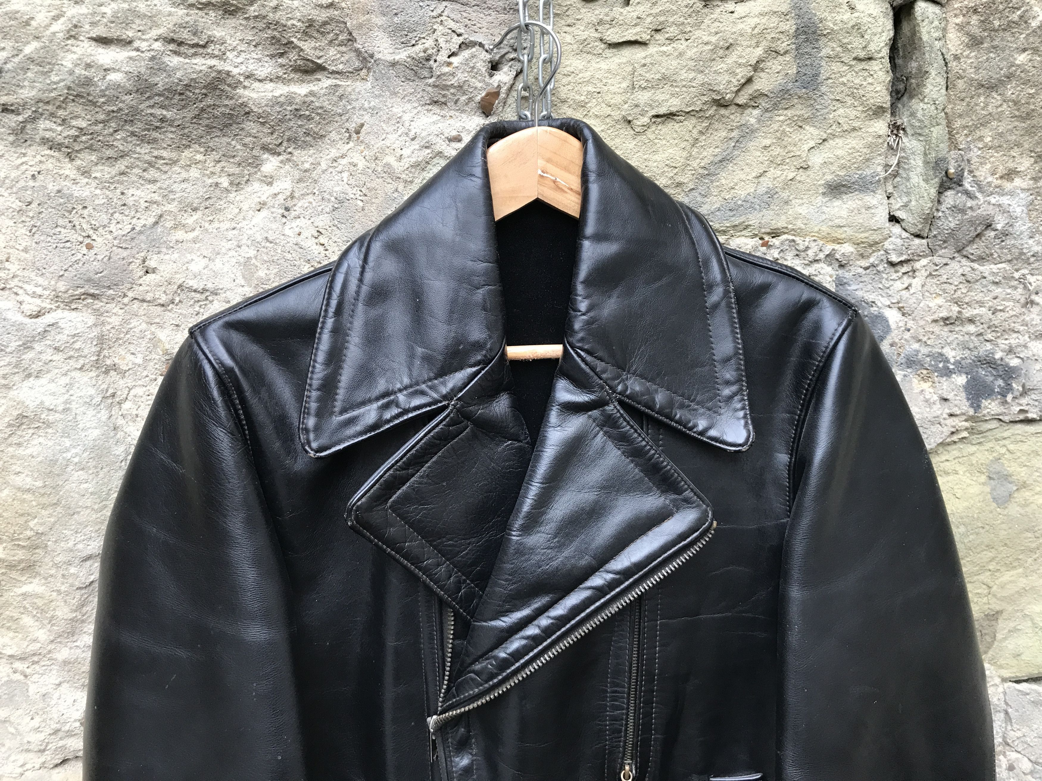 Vintage Very Rare Vintage 40s Horsehide Motorcycle Leather Jacket Size US M / EU 48-50 / 2 - 2 Thumbnail