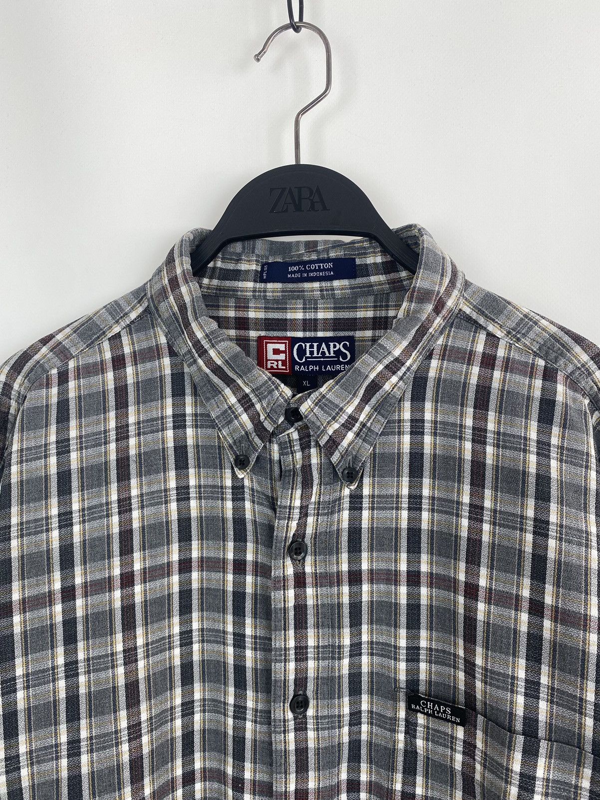 Chaps Ralph Lauren 1990’s Vintage Chaps Ralph Lauren Checkered Button Down Size US XL / EU 56 / 4 - 2 Thumbnail