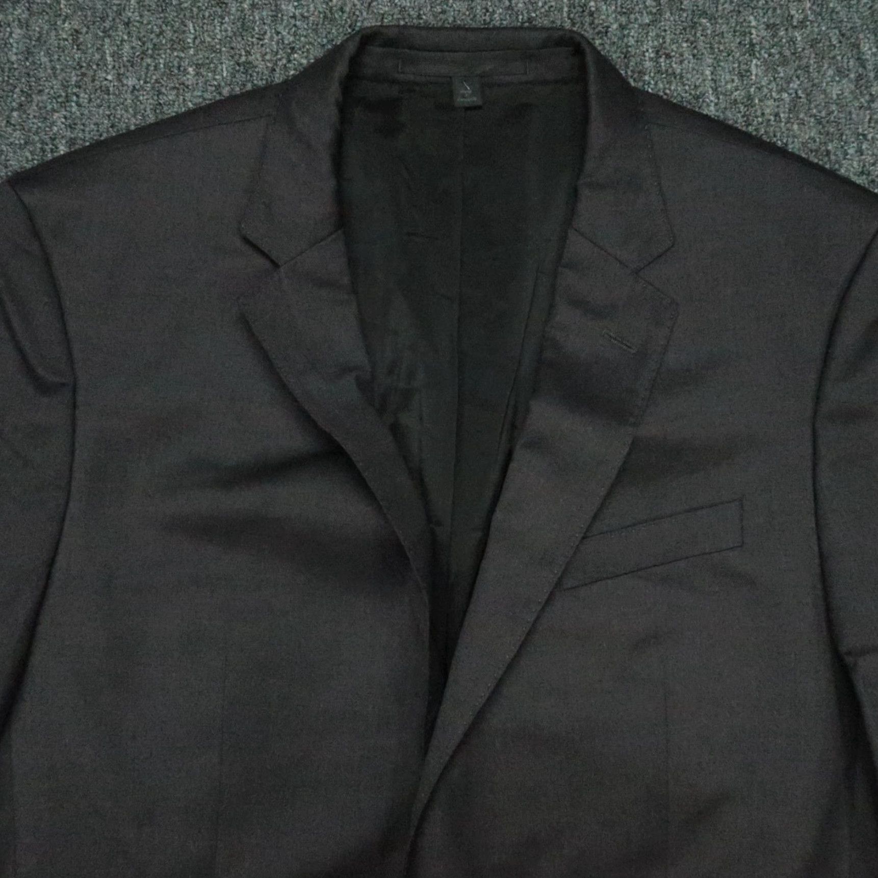 Hugo Boss HUGO BOSS Blazer Mens 42L Charcoal Gray Wool Stretch 2 Piece Notch Lapel Single-Breasted 2-Button 3-Button Sleeve Long/Dry Clean Only Vintage: No Size 42R - 2 Thumbnail