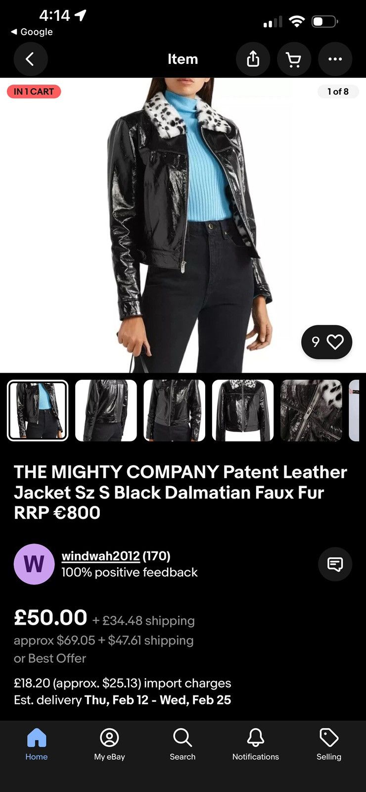 Other Black leather fur trim coat Size M / US 6-8 / IT 42-44 - 8 Thumbnail