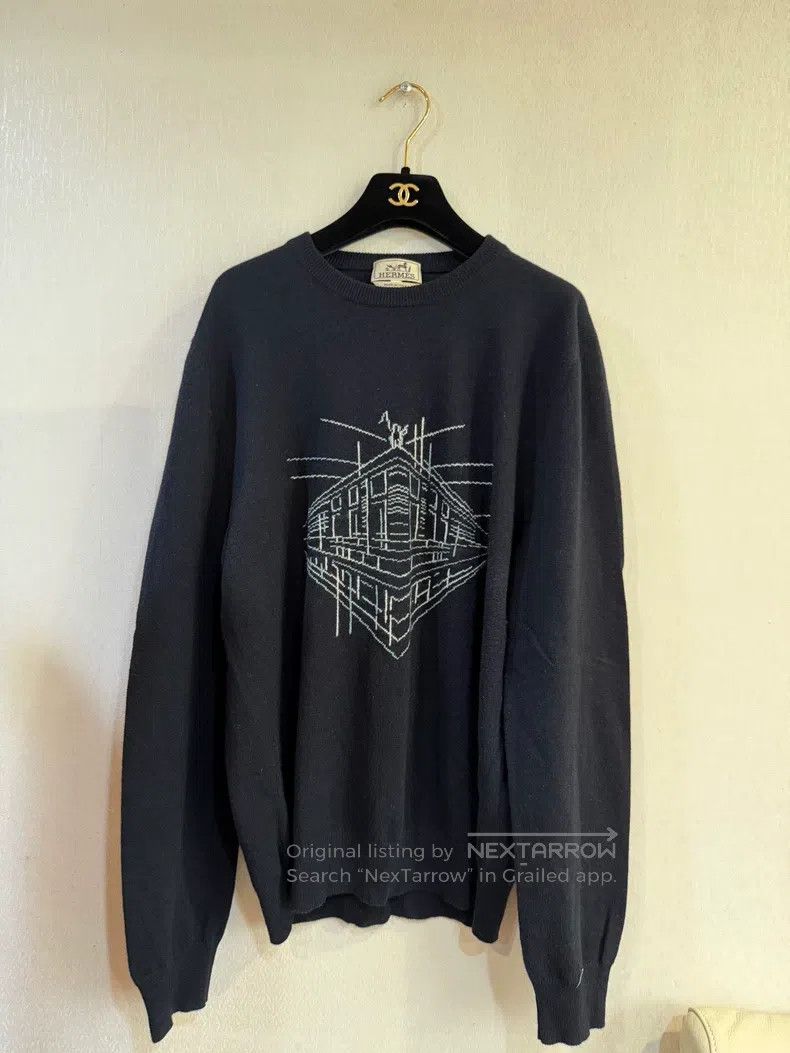 Hermes Hermes Little House Black Cashmere Knit Sweater Size US L / EU 52-54 / 3 - 1 Thumbnail