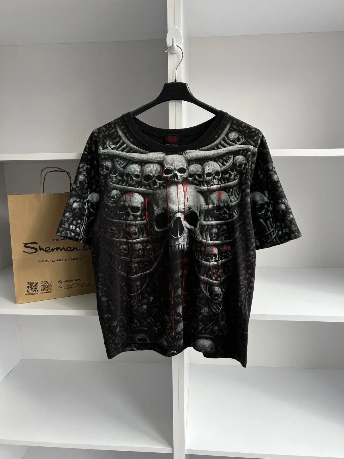 Band Tees × Vintage Vintage Spiral Y2k Skull Ed Hardy Style tee Size US XL / EU 56 / 4 - 3 Thumbnail